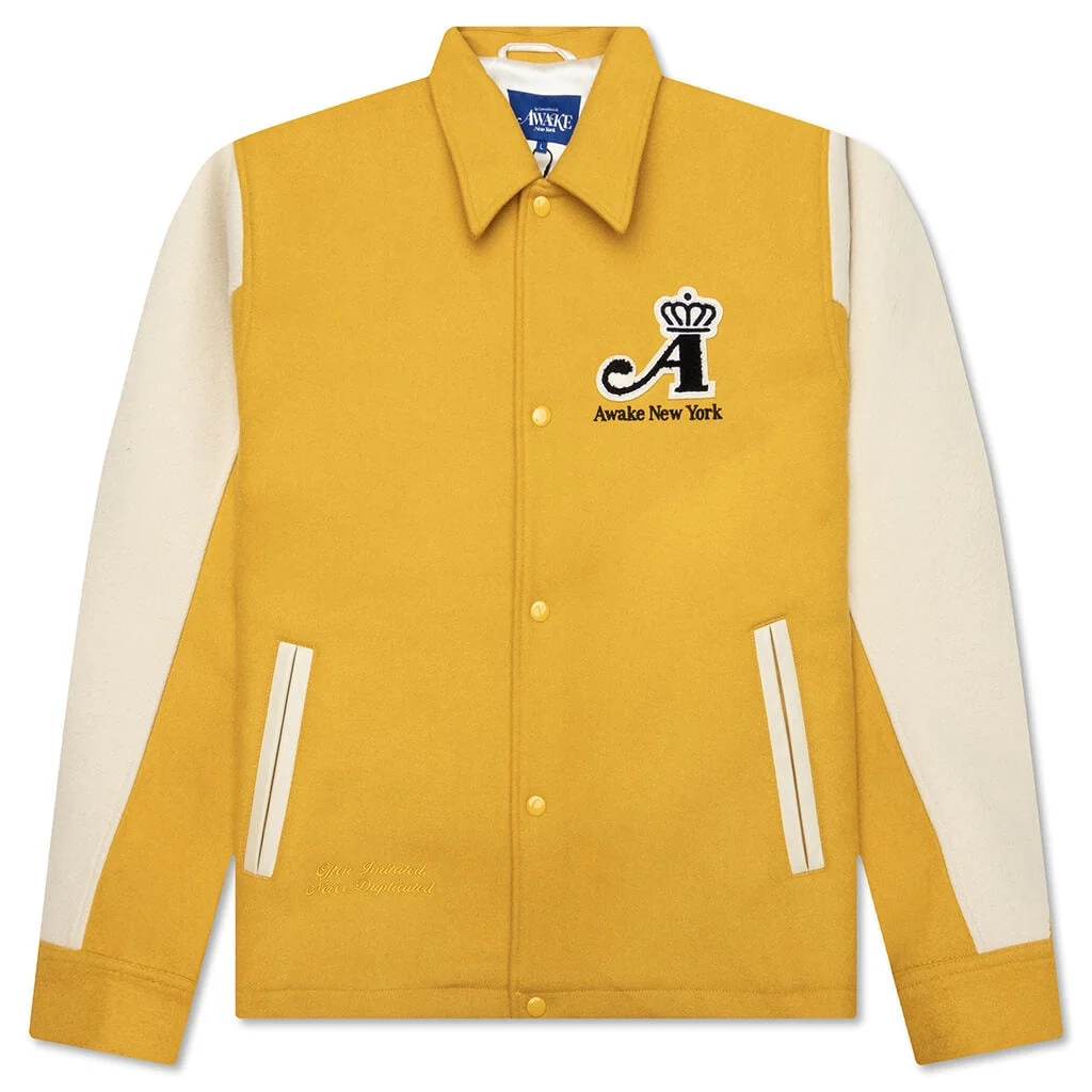CROWN VARSITY JACKET - BLACK - 1
