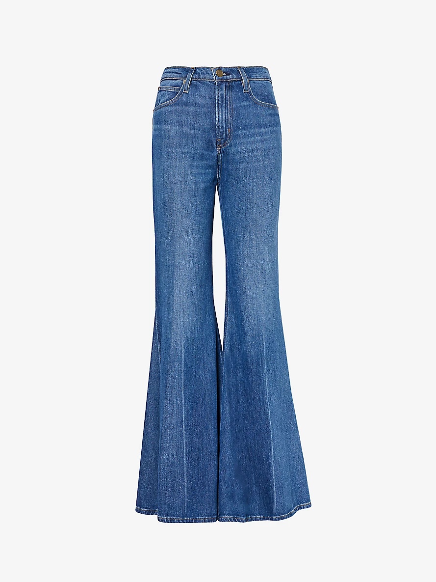 The Extreme Flare faded-wash straight-leg high-rise cotton and recycled-denim jeans - 1