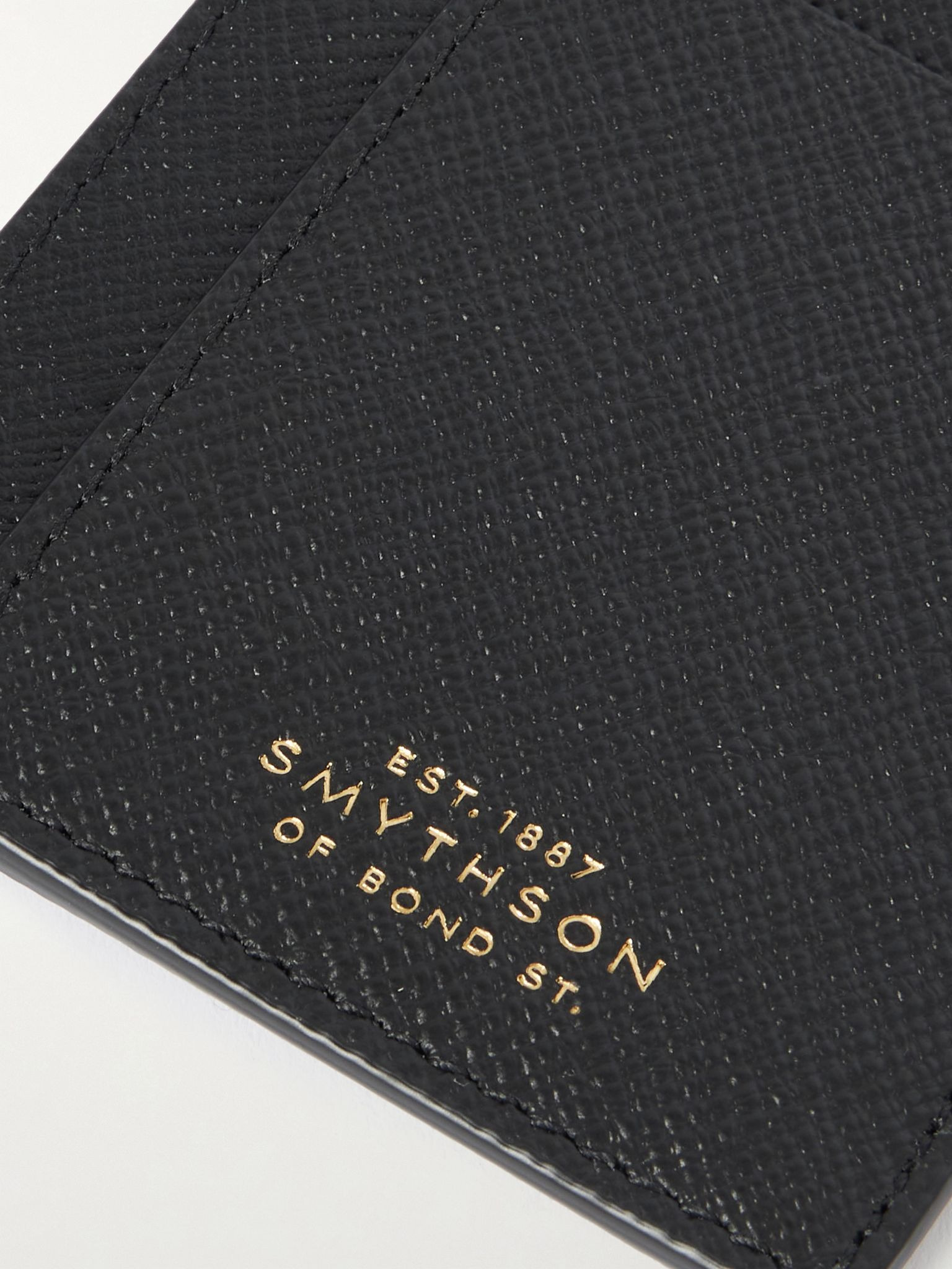 Panama Cross-Grain Leather Cardholder Black - 3