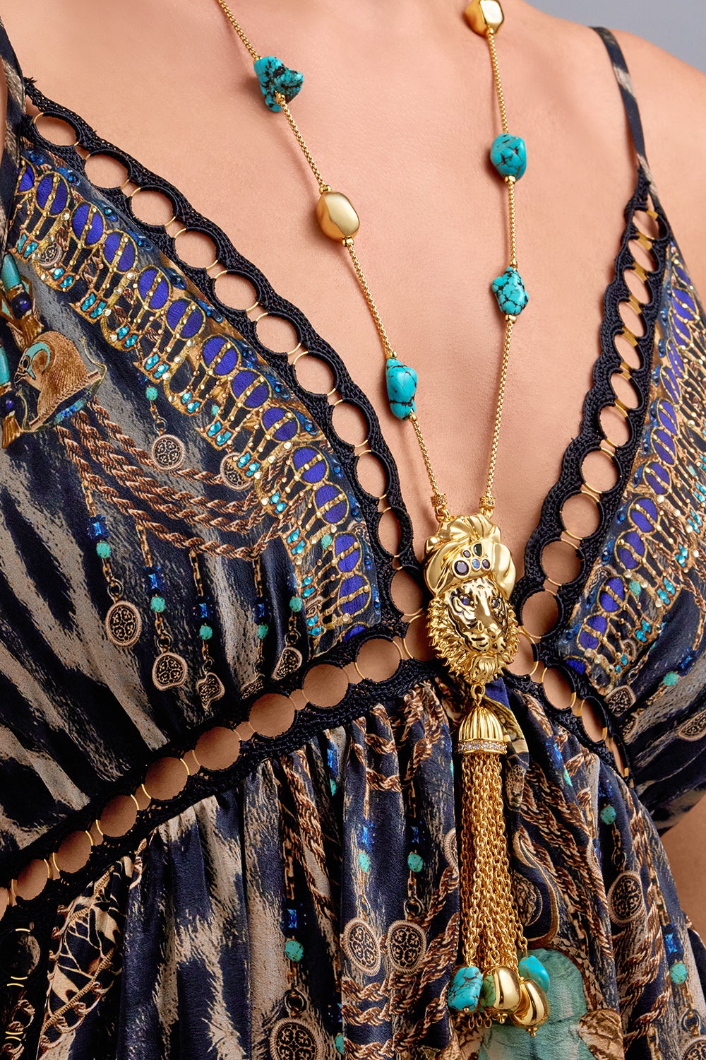 SACRED SYMBOLS LONG JAGGI NECKLACE - 2