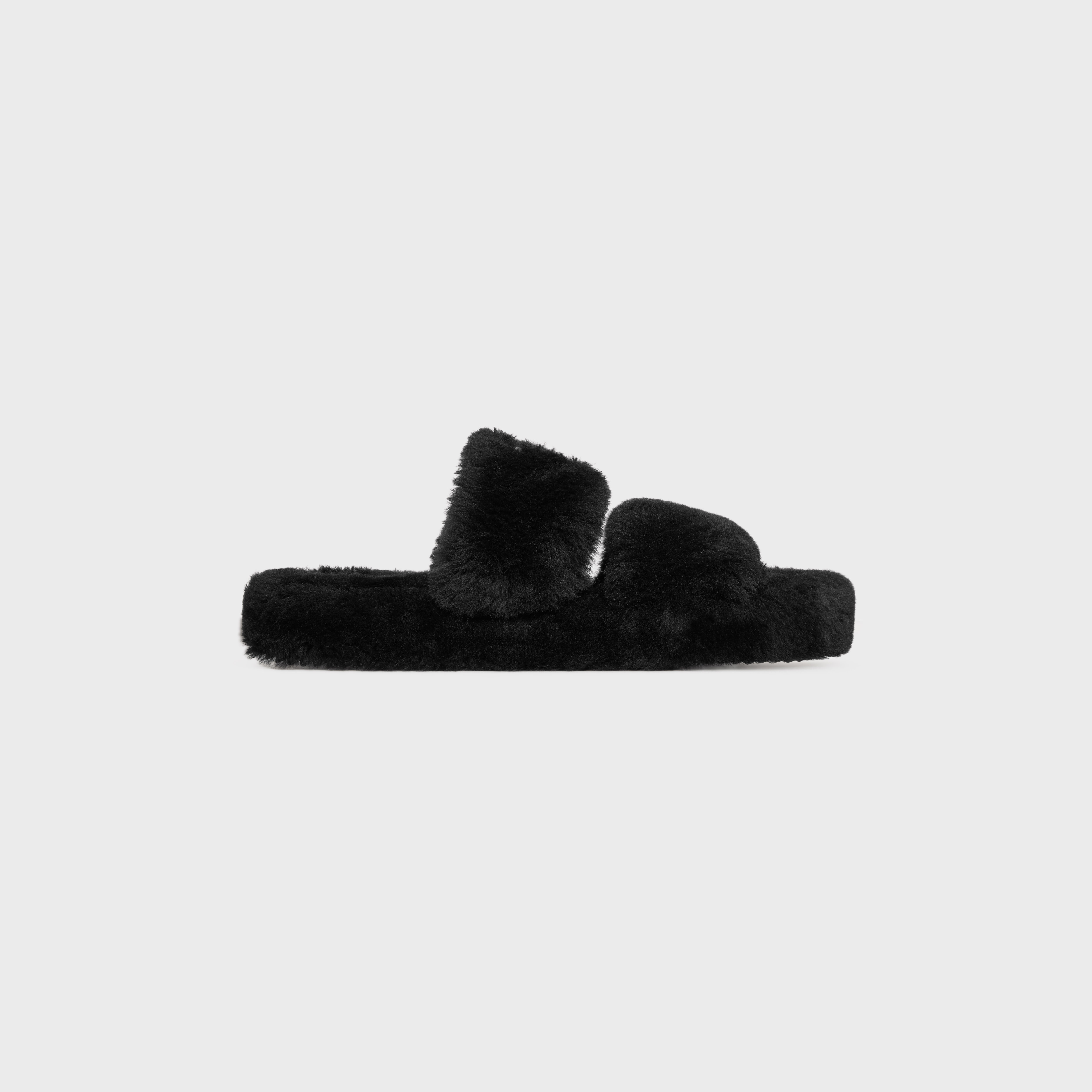 CELINE FUR SLIDES TRIOMPHE in SHEARLING - 1