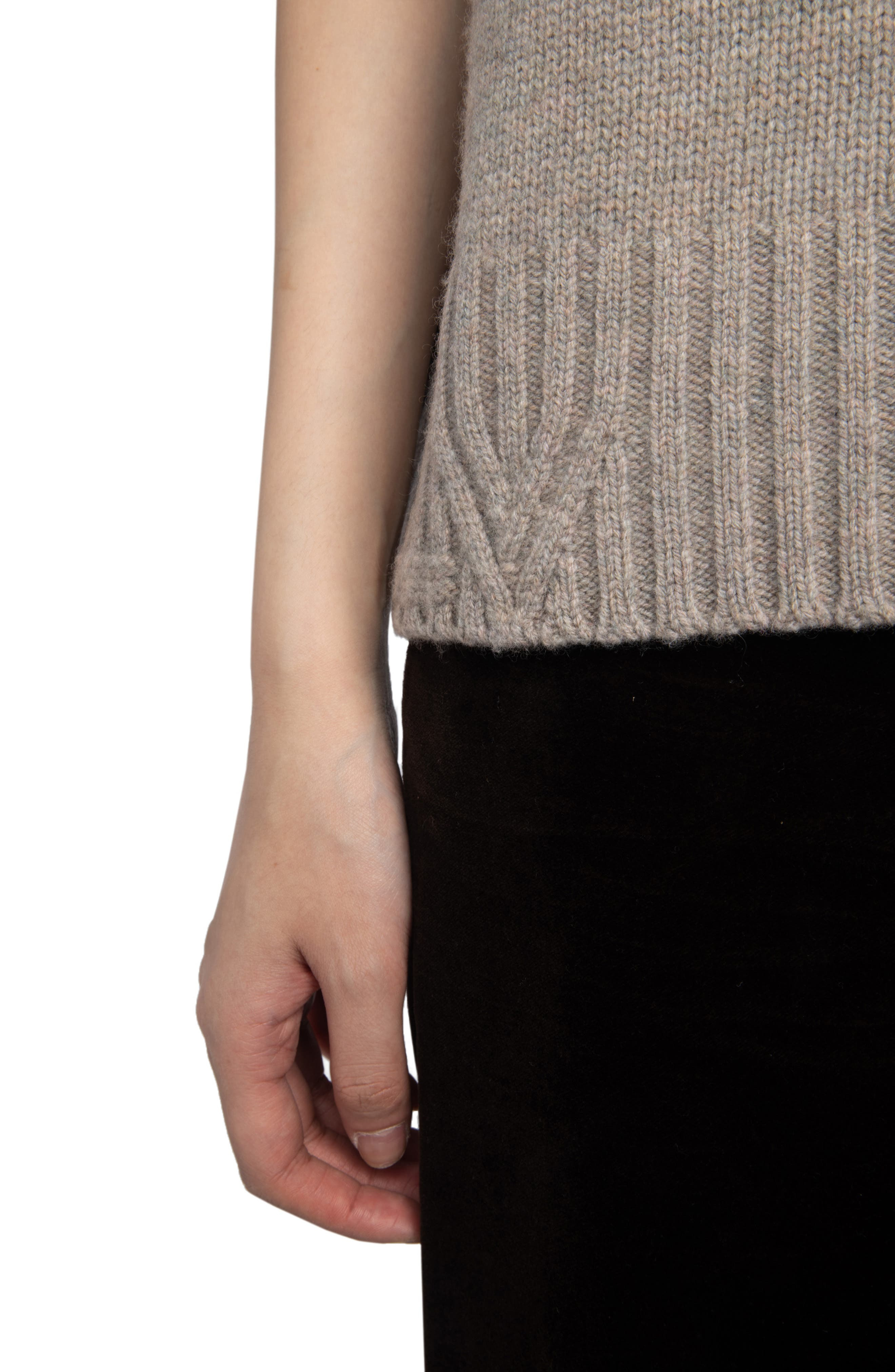 Zadig & Voltaire Darcy Short Sleeve Wool & Cashmere Sweater in Avoine at Nordstrom - 4