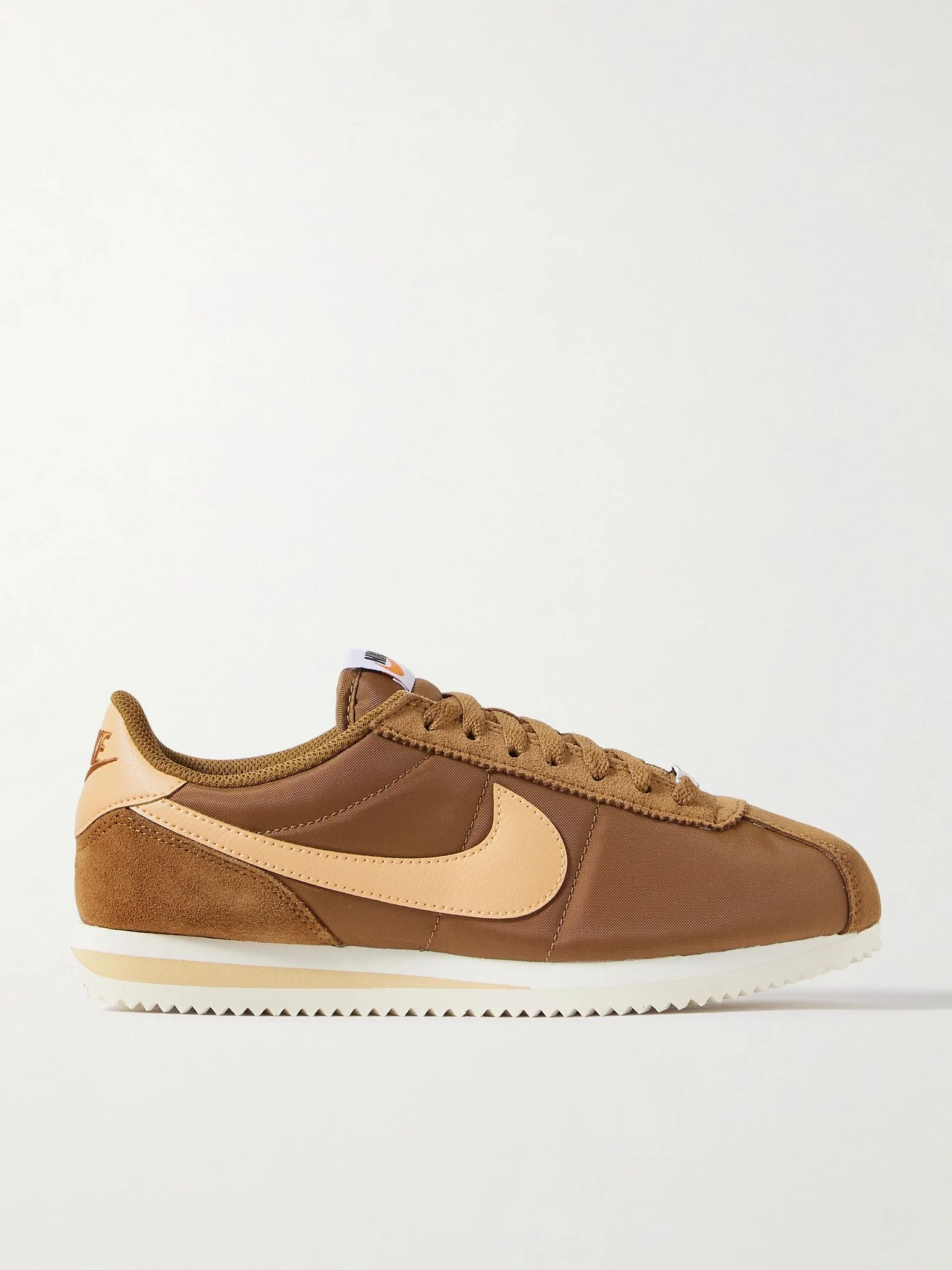 Cortez suede and leather-trimmed shell sneakers Chocolate - 1