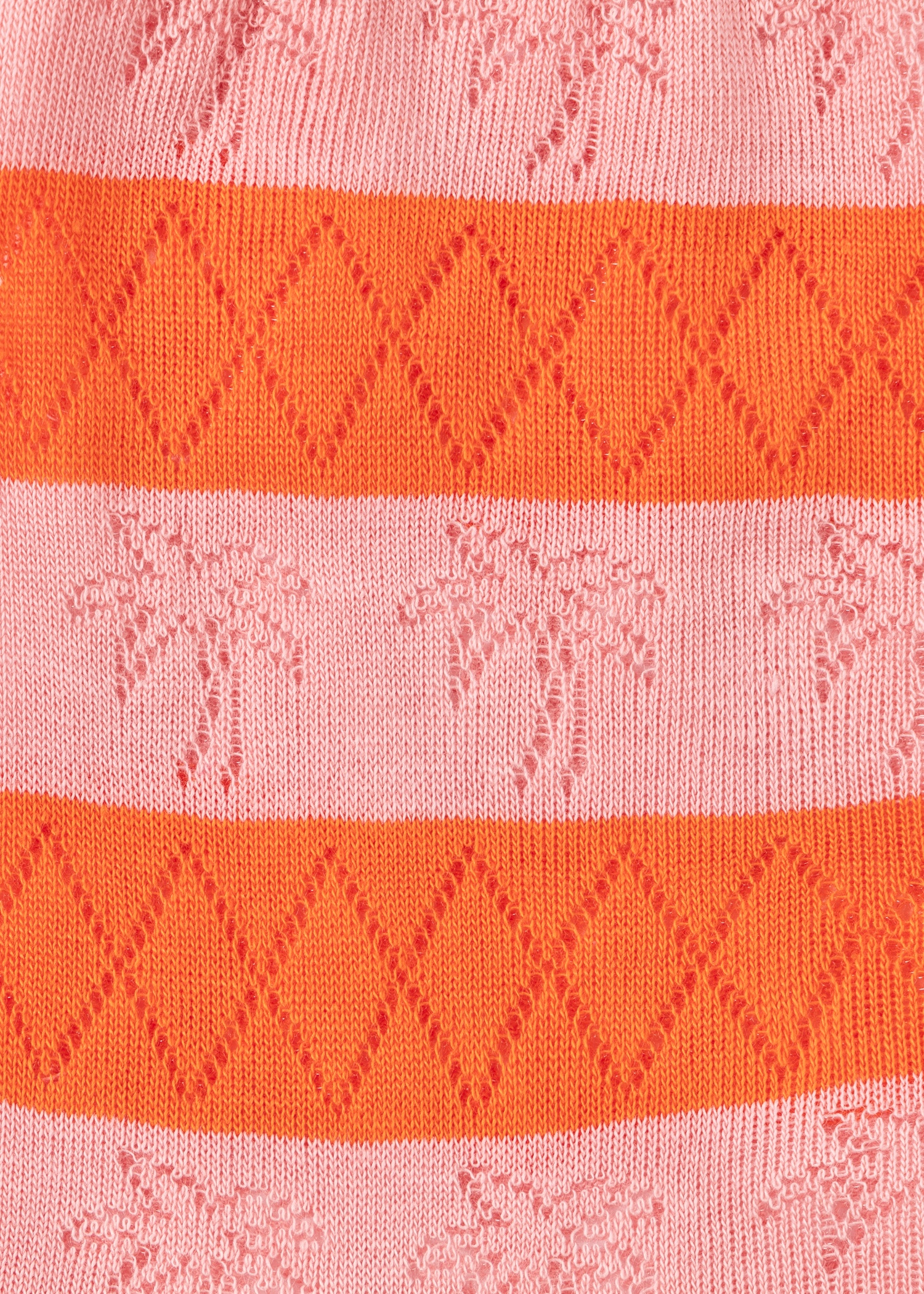 Women's Pink Stripe Crochet Pattern Socks - 3