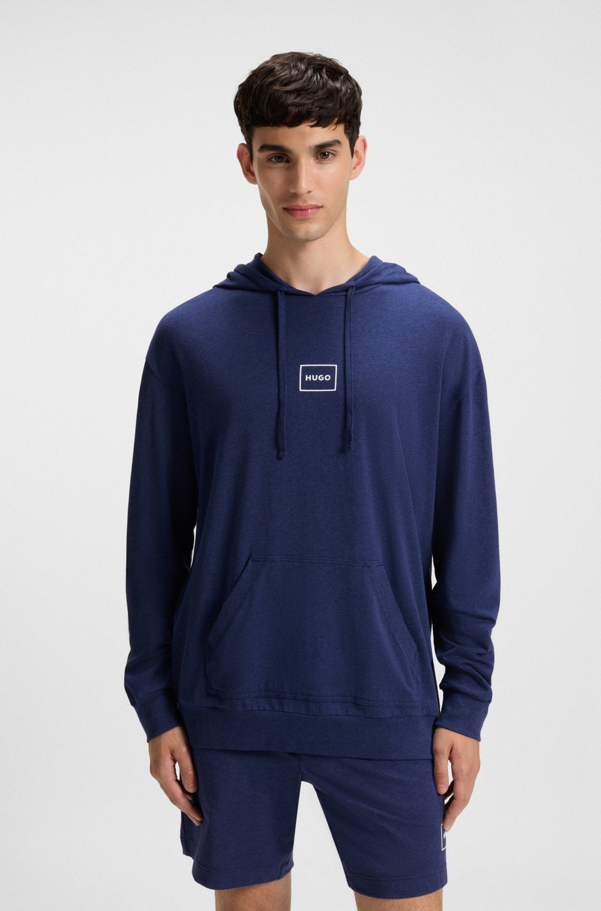 STRETCH-COTTON HOODIE WITH LOGO PRINT - 2