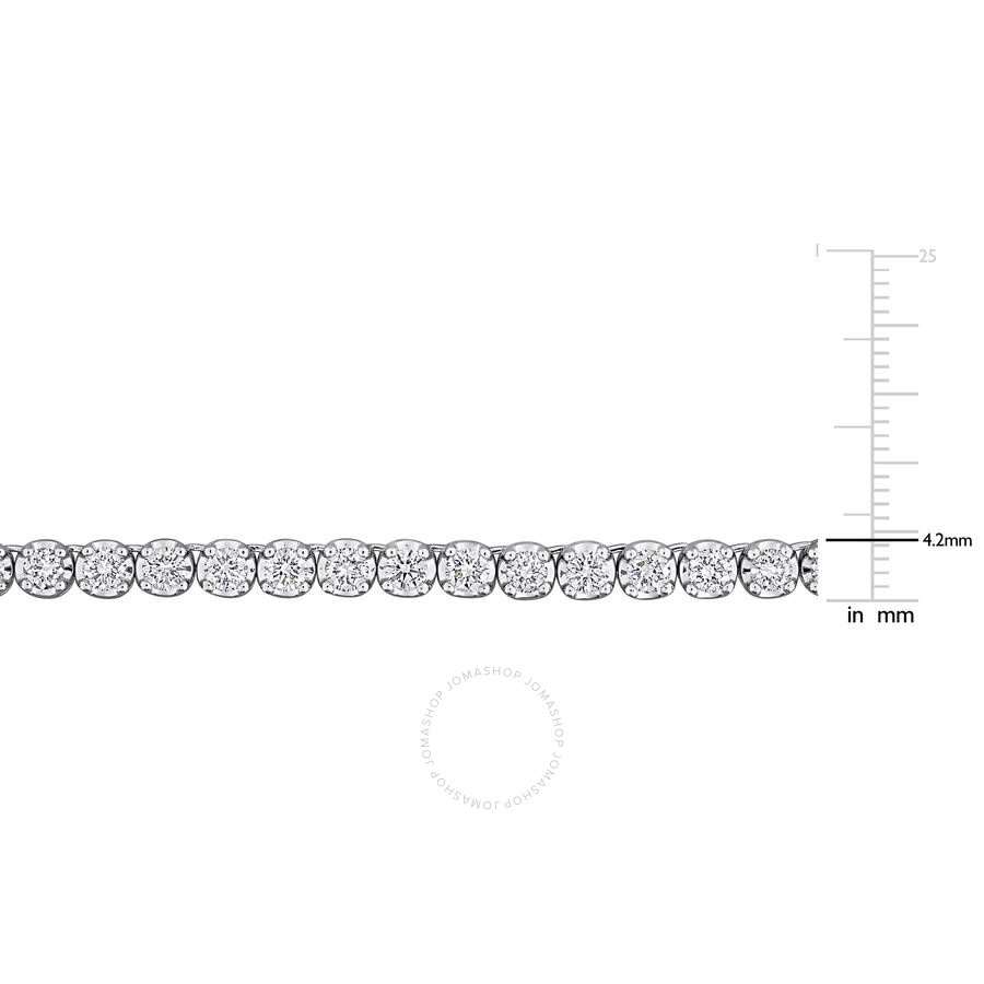 Created Forever - Created Forever 11 7/8ct TW Lab-Grown Diamond Tennis Necklace in 14k White Gold - 17 in - 3