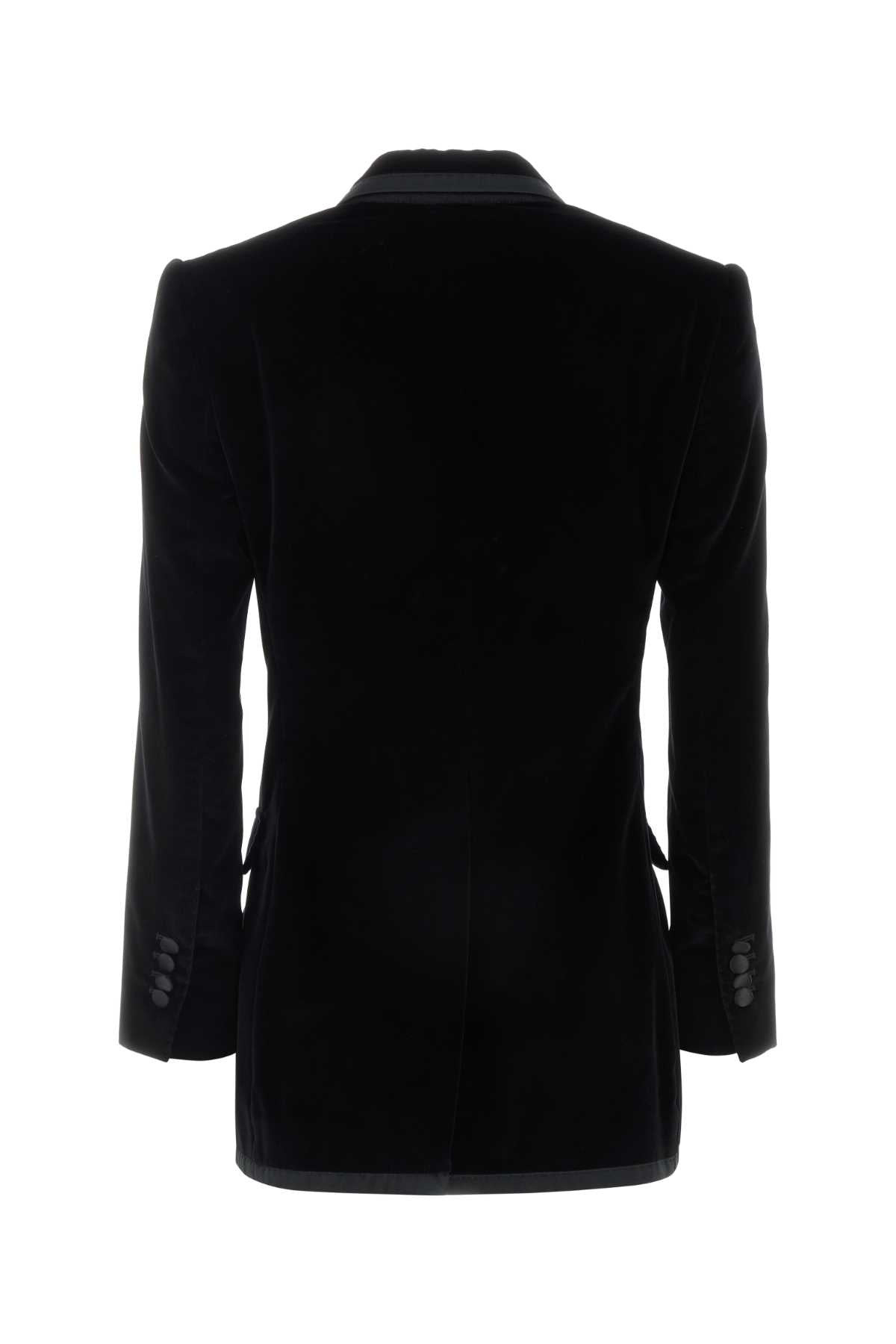 Dolce & Gabbana Women Black Velvet Blazer - 2