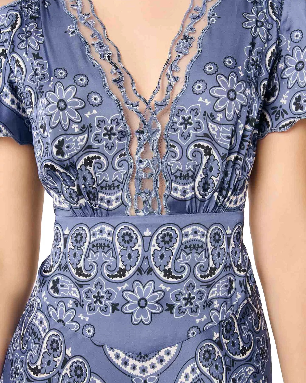 Patterned Flowing Maxi Dress - 2