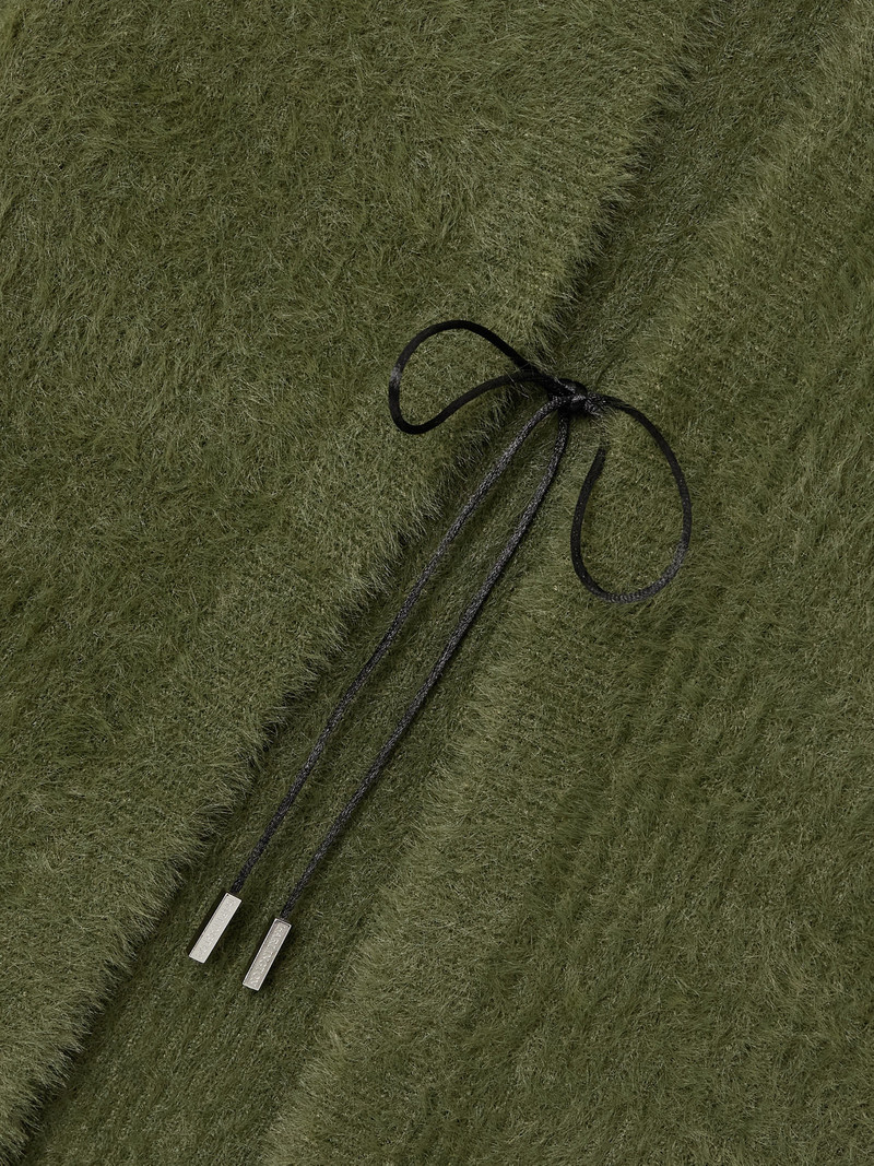 Teria Satin-trimmed Brushed-knit Cardigan 4