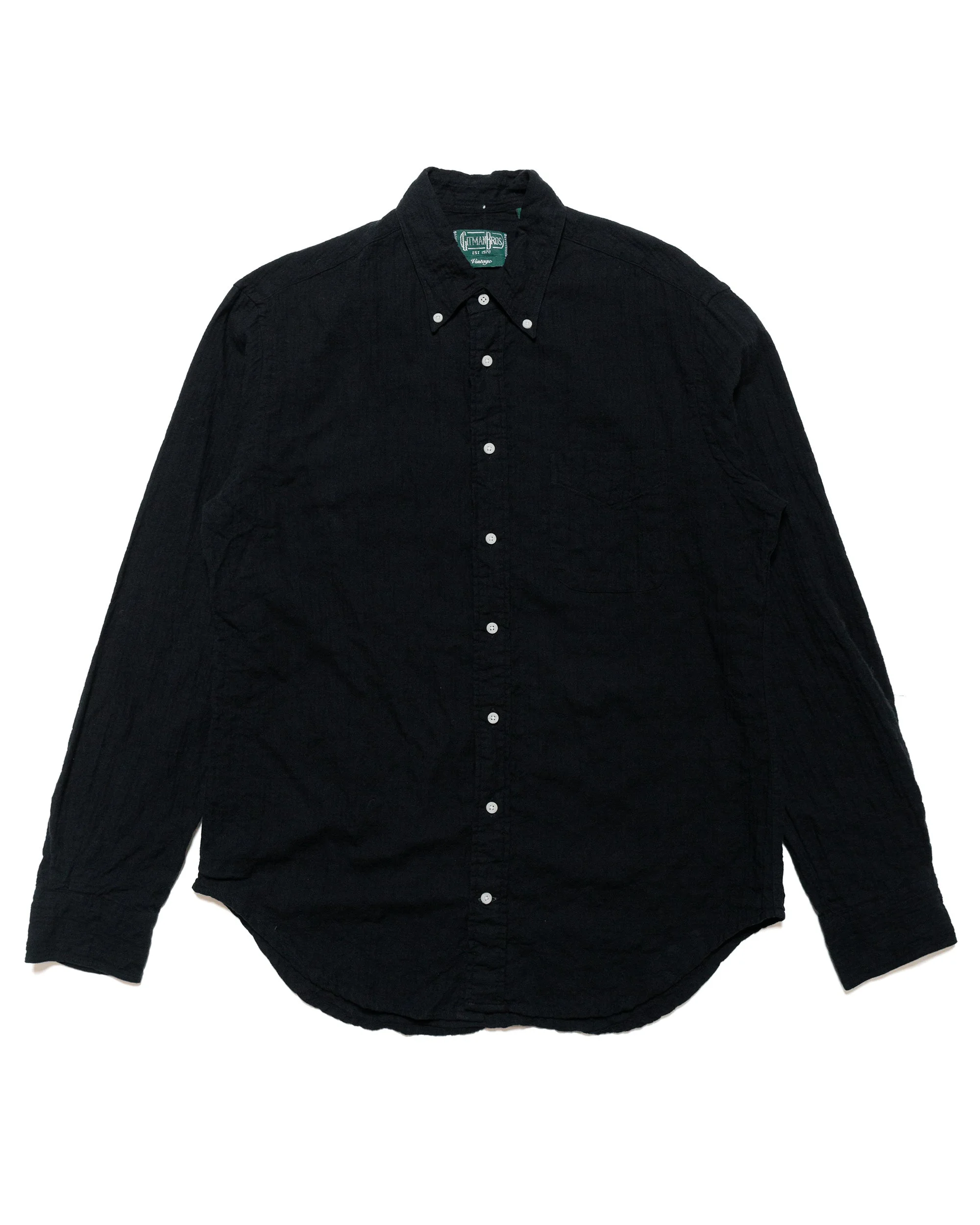 Black Overdye Oxford Long Sleeve - 1