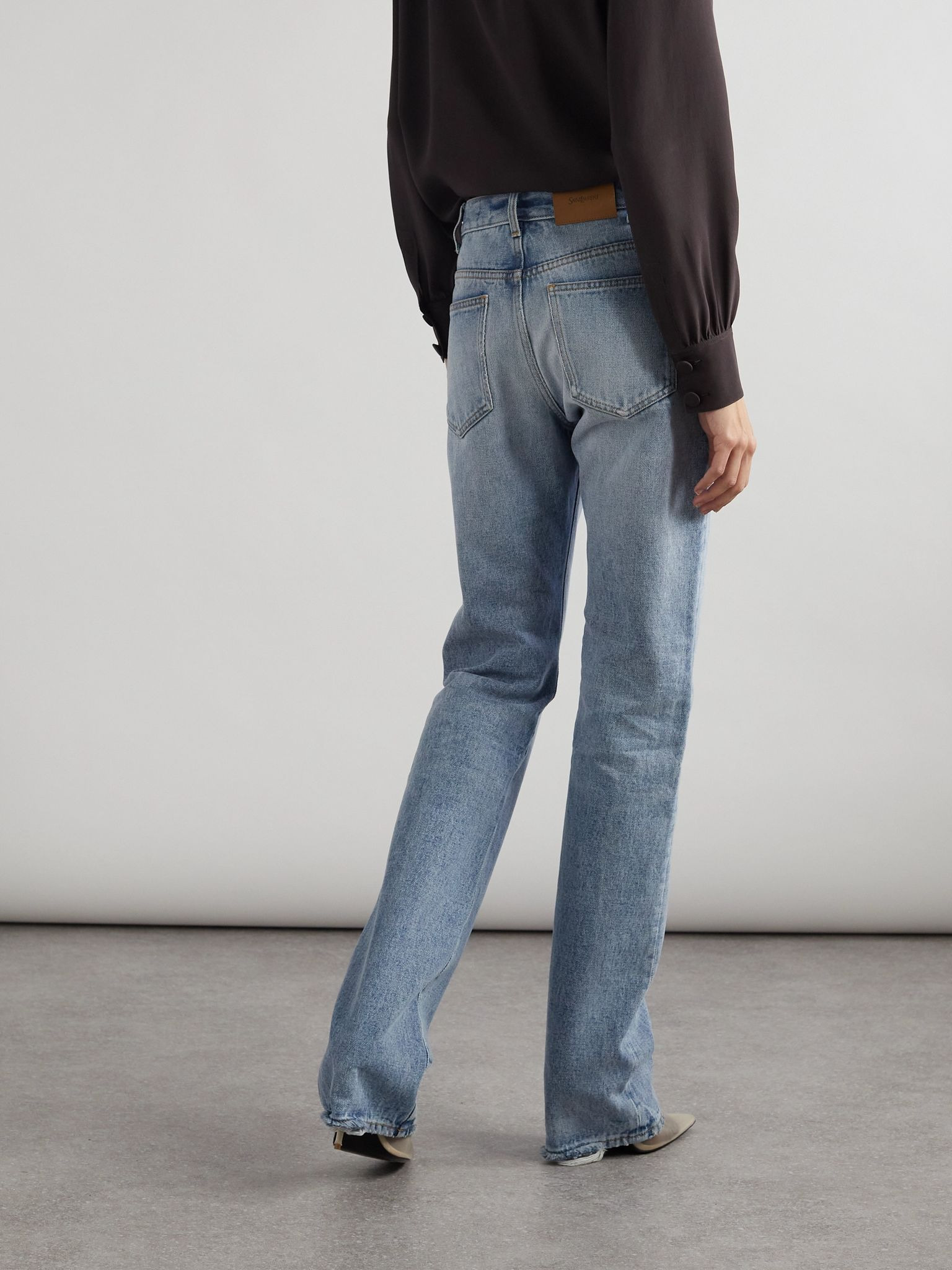 Nico distressed mid-rise straight-leg jeans Light blue - 4