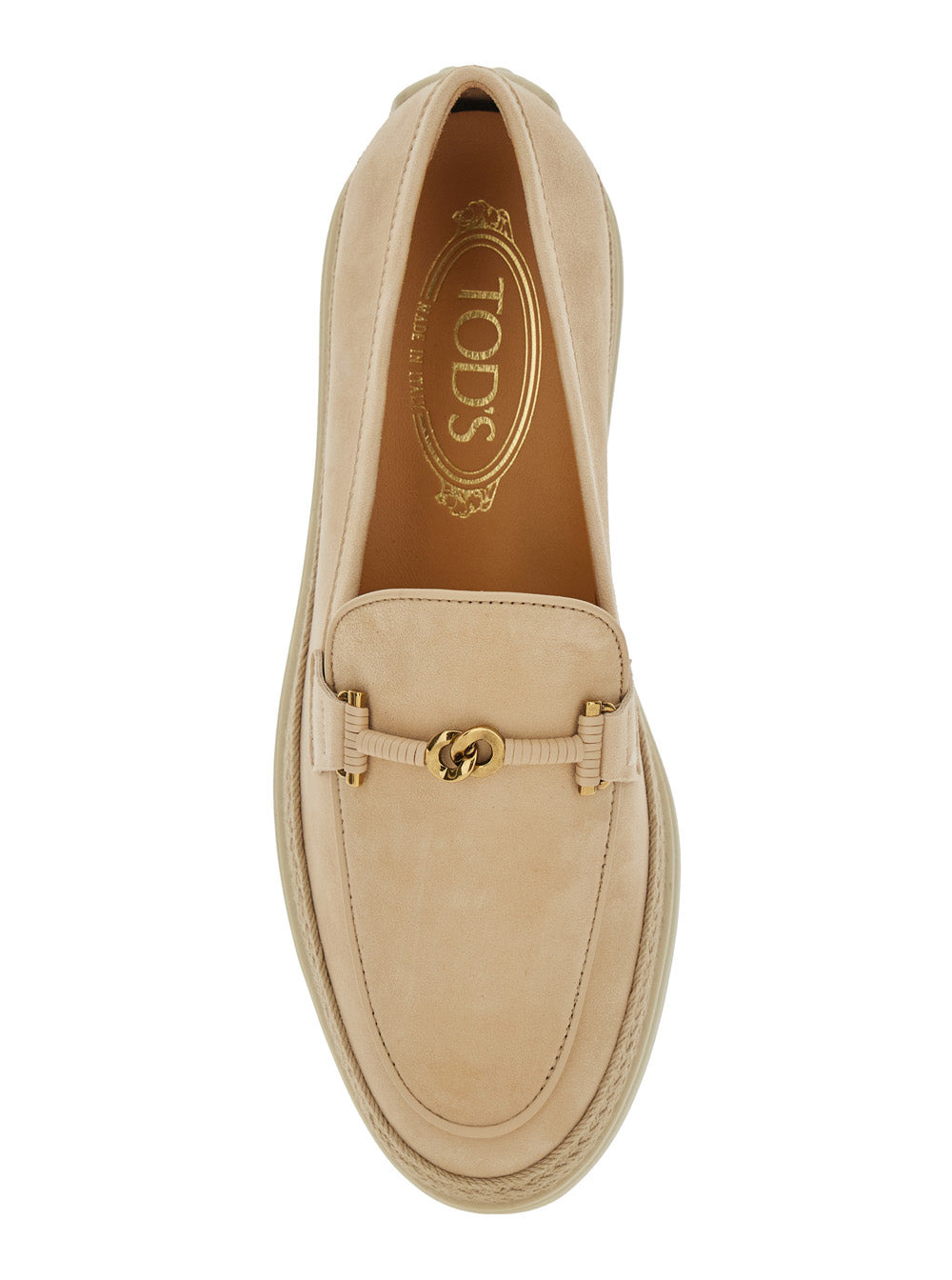 Tod's Women Beige Loafers With Cord Detail In Leather Woman - 4