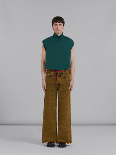 Marni BROWN FLARED 5 POCKET TROUSERS IN MARBLE-DYED DENIM outlook