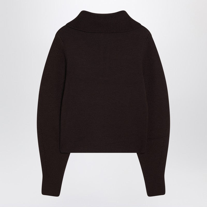LEMAIRE Eggplant zip-up sweater - 2