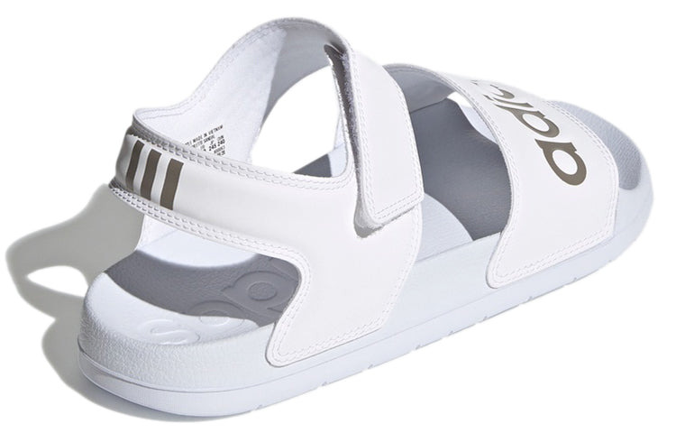 (WMNS) adidas Adilette Sandal 'White Champagne Metallic' H03266 - 4
