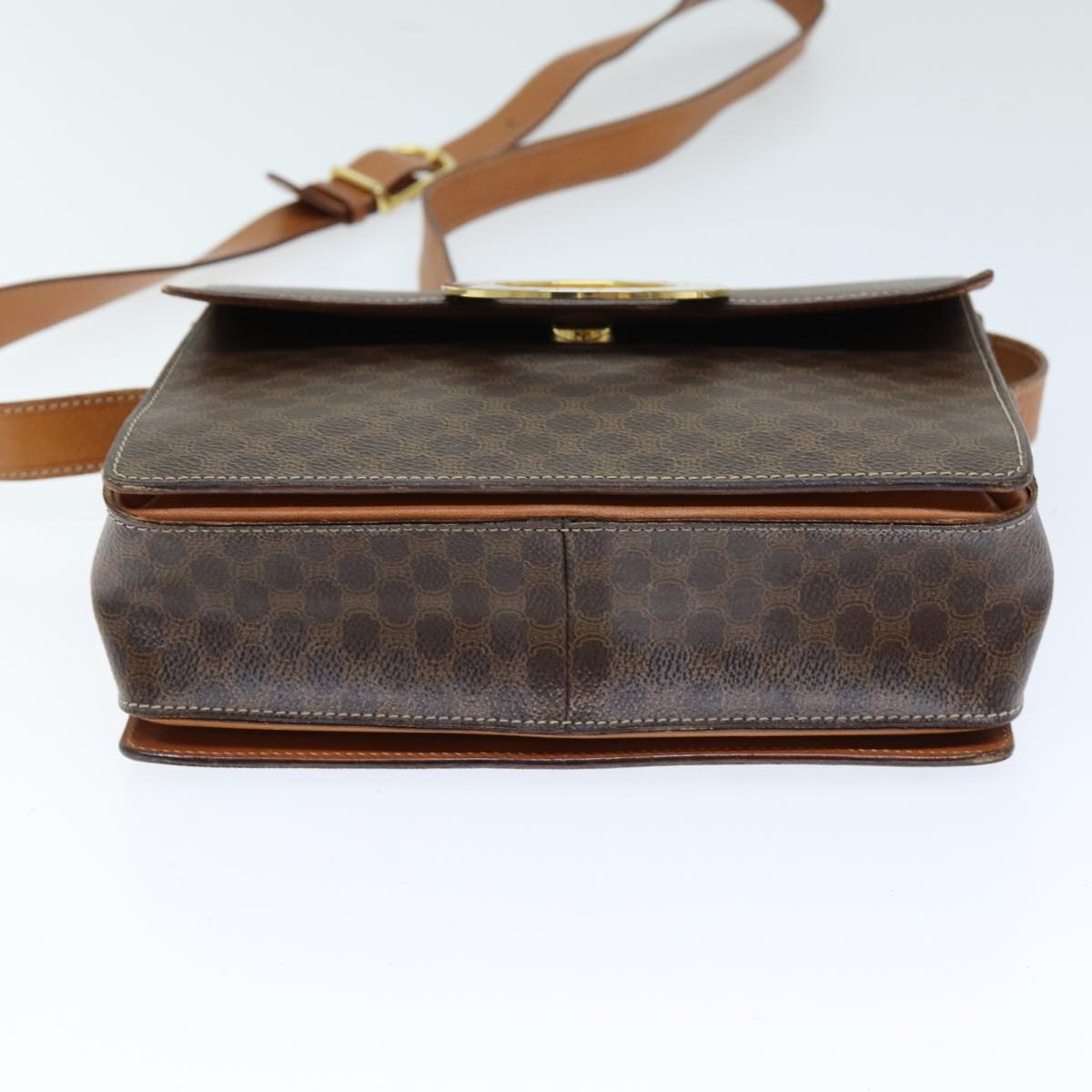 CELINE Macadam Canvas Shoulder Bag Pvc Brown - 5