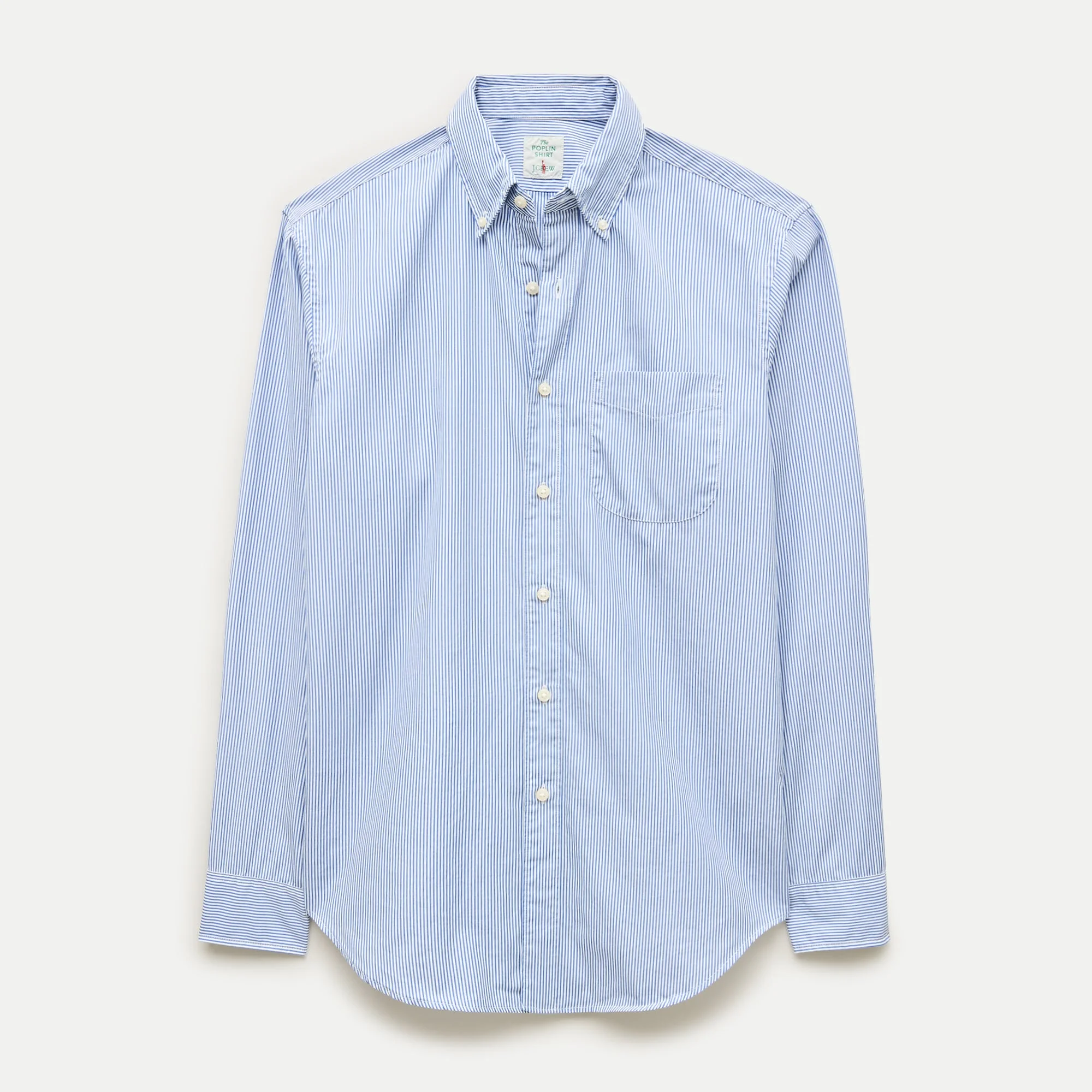 Poplin shirt with button-down collar - 1