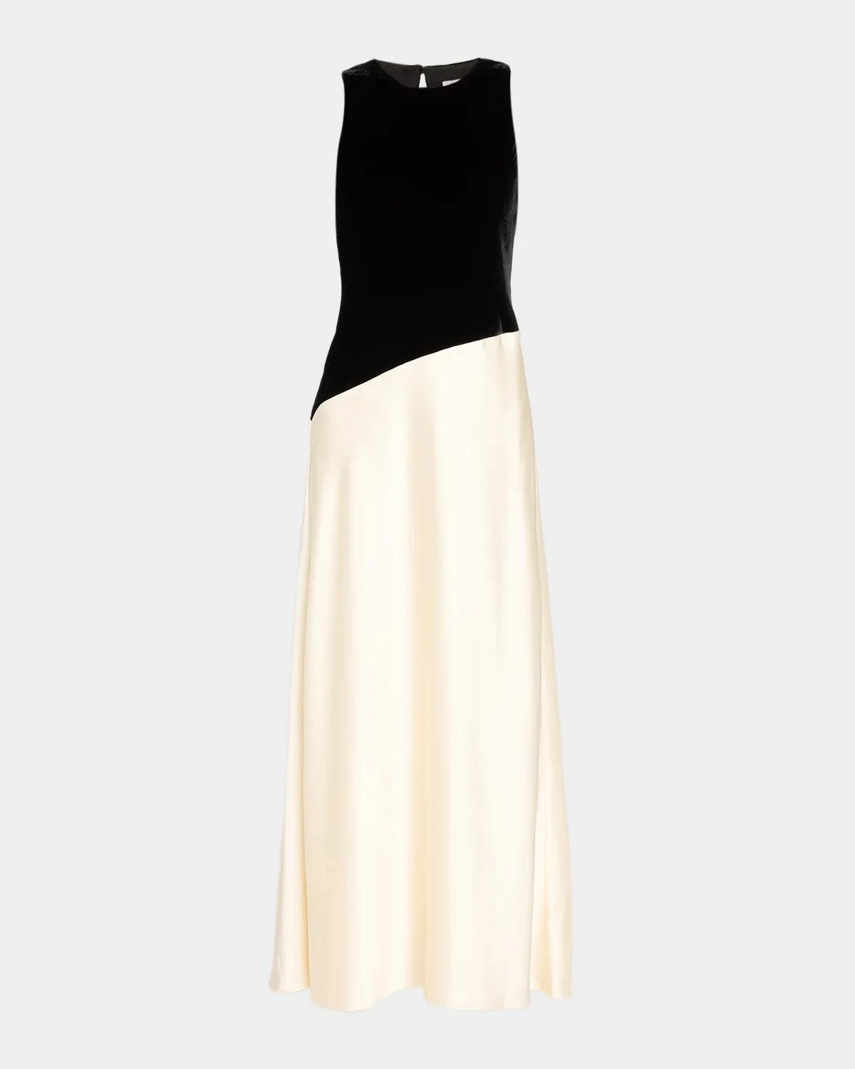 Vivian Sleeveless Two-Tone Velvet & Satin Gown - 1