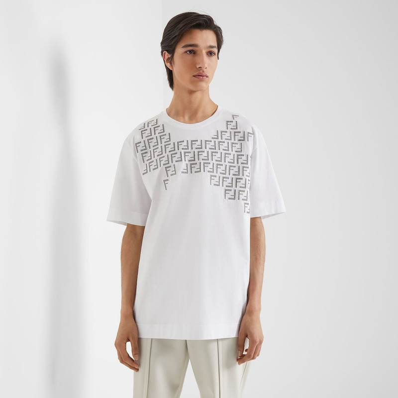 FENDI White cotton T-shirt outlook