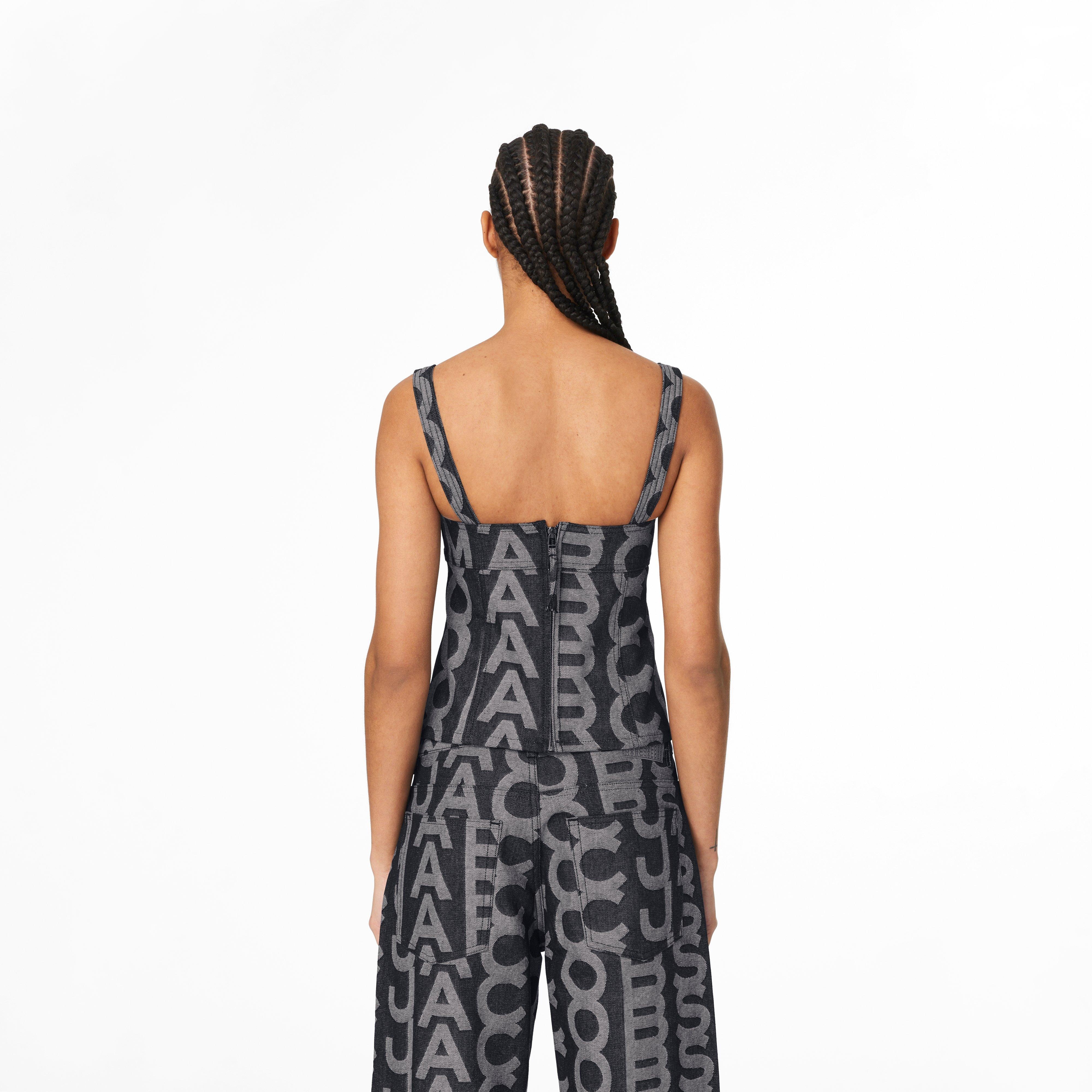 THE MONOGRAM DENIM BUSTIER TOP - 4