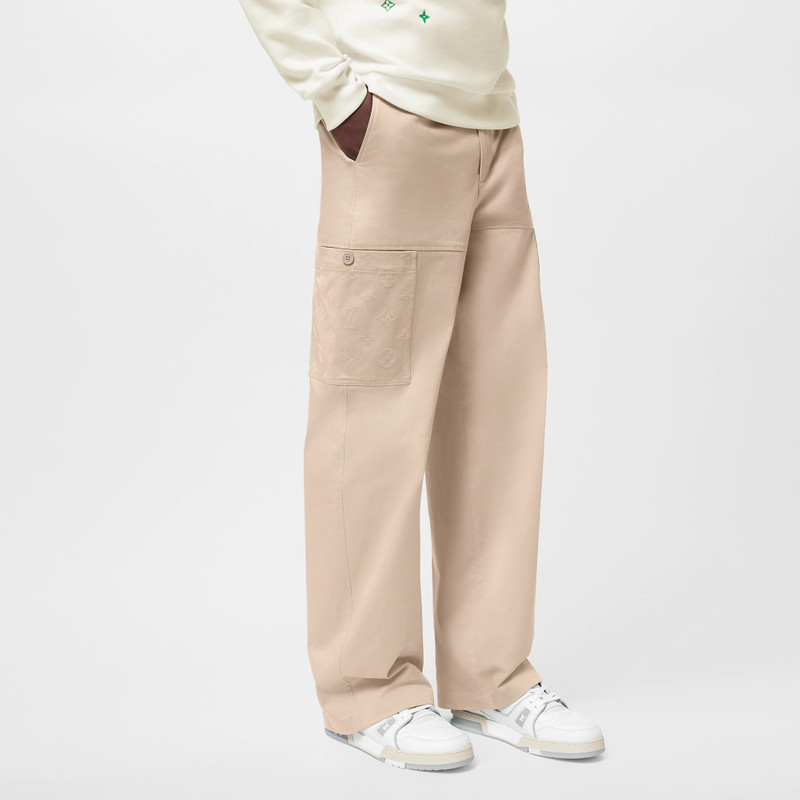 Flocked Cotton Workwear Pants 5