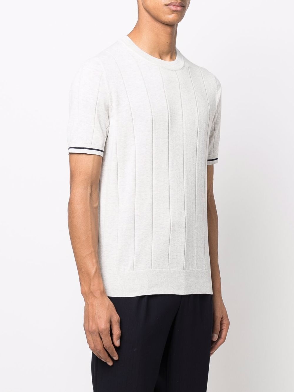 ribbed-knit cotton T-shirt - 3