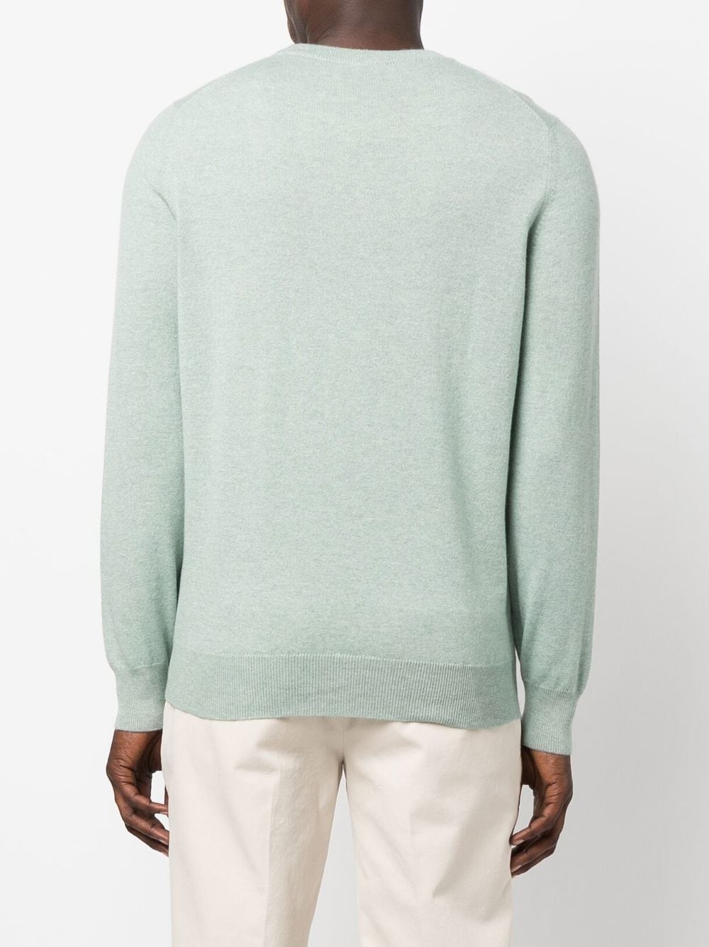 ribbed-knit crew neck jumper - 4