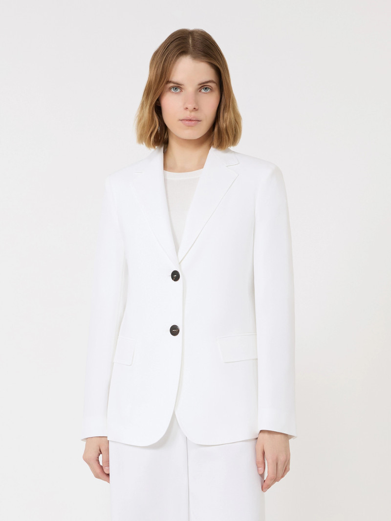 ZANNA Double cotton crêpe blazer - WHITE 3