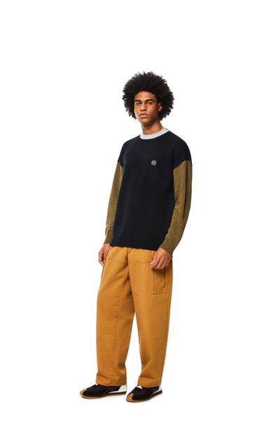 Loewe Crewneck colour block sweater in wool outlook