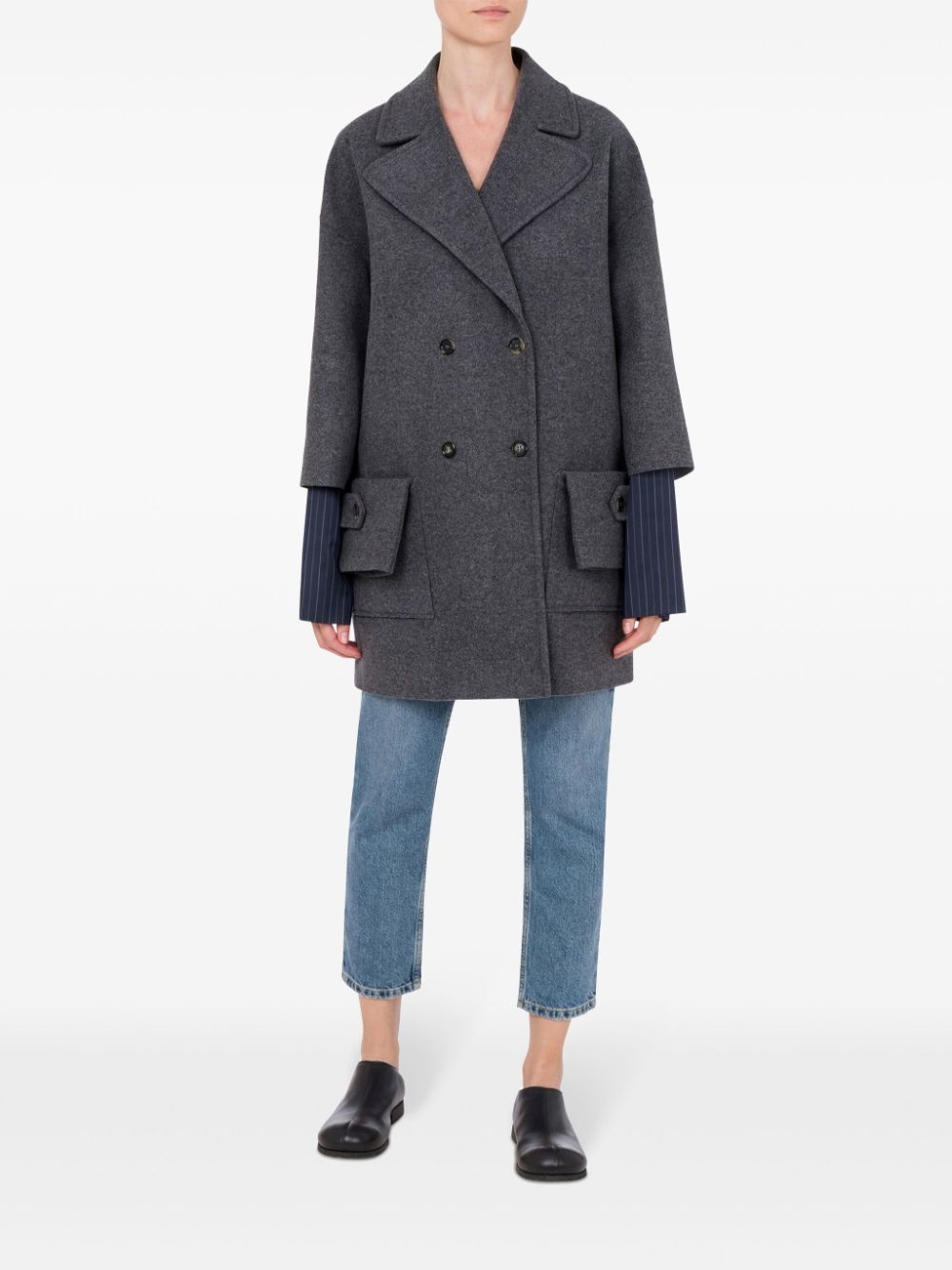 double-breasted coat - 2