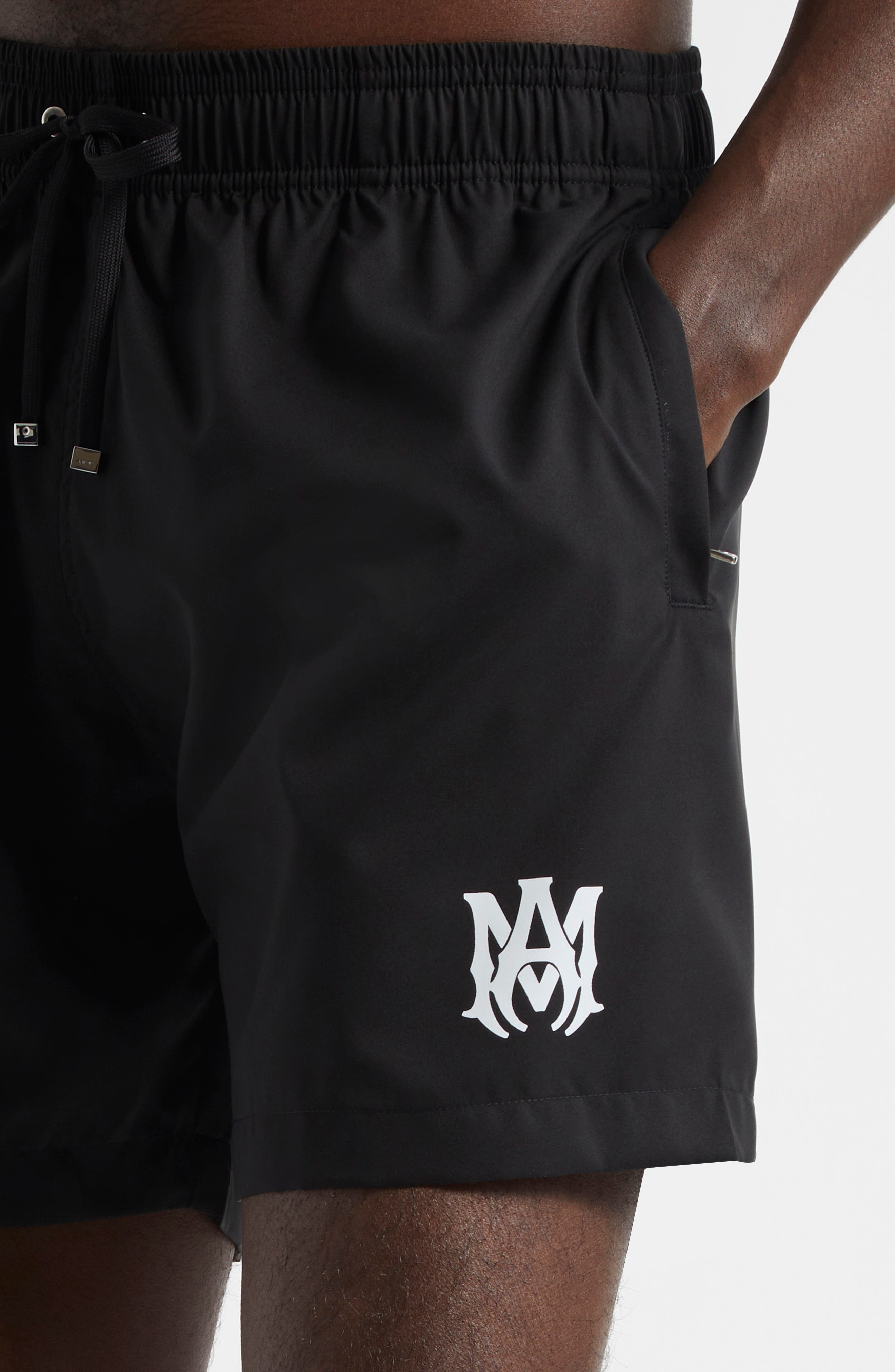 AMIRI Core Logo Swim Trunks in Black at Nordstrom - 4