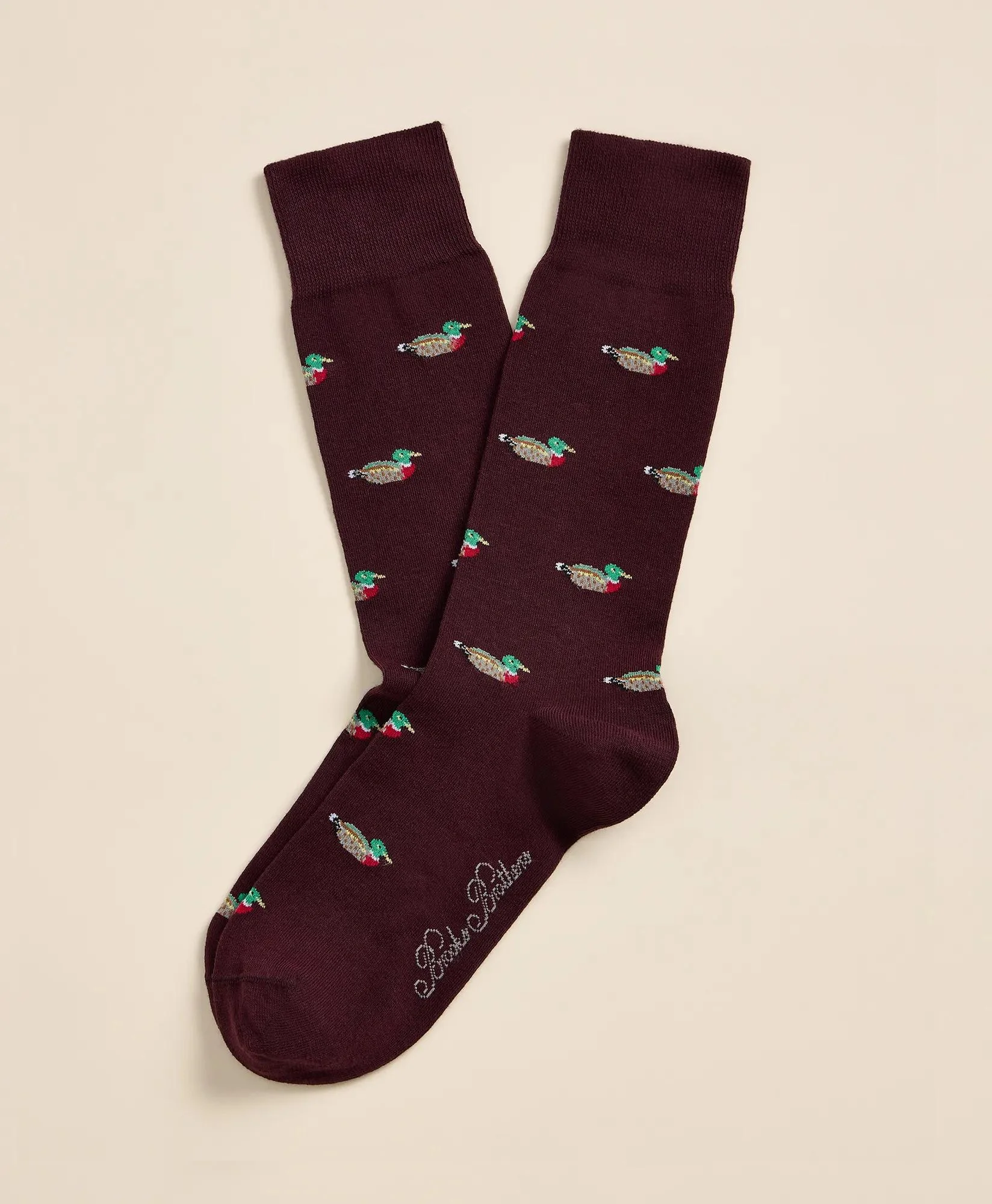 Cotton-Blend Swimming Mallard Socks - 1