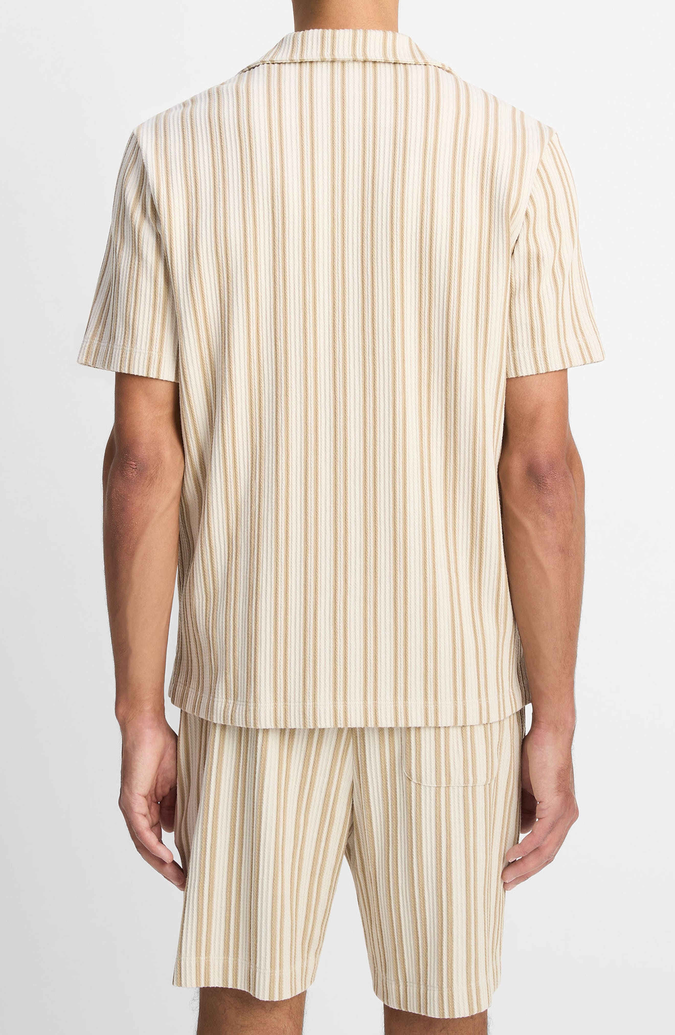 Vince Jacquard Stripe Knit Camp Shirt in Terrapin Combo at Nordstrom - 2