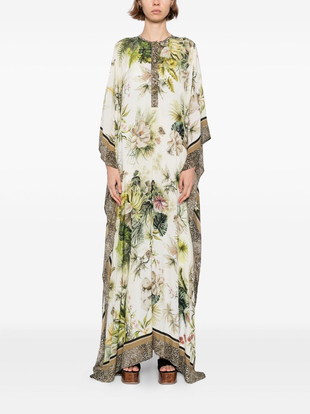 savannah-print chiffon kaftan - 2
