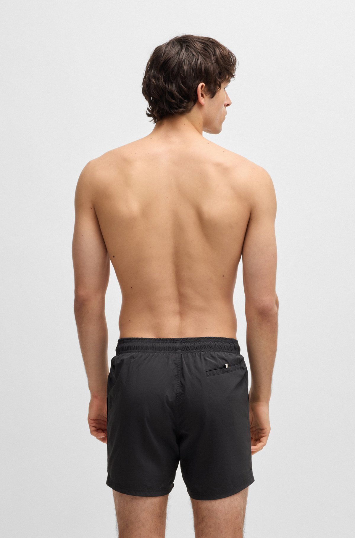CONTRAST-LOGO SWIM SHORTS IN QUICK-DRYING FABRIC - 4