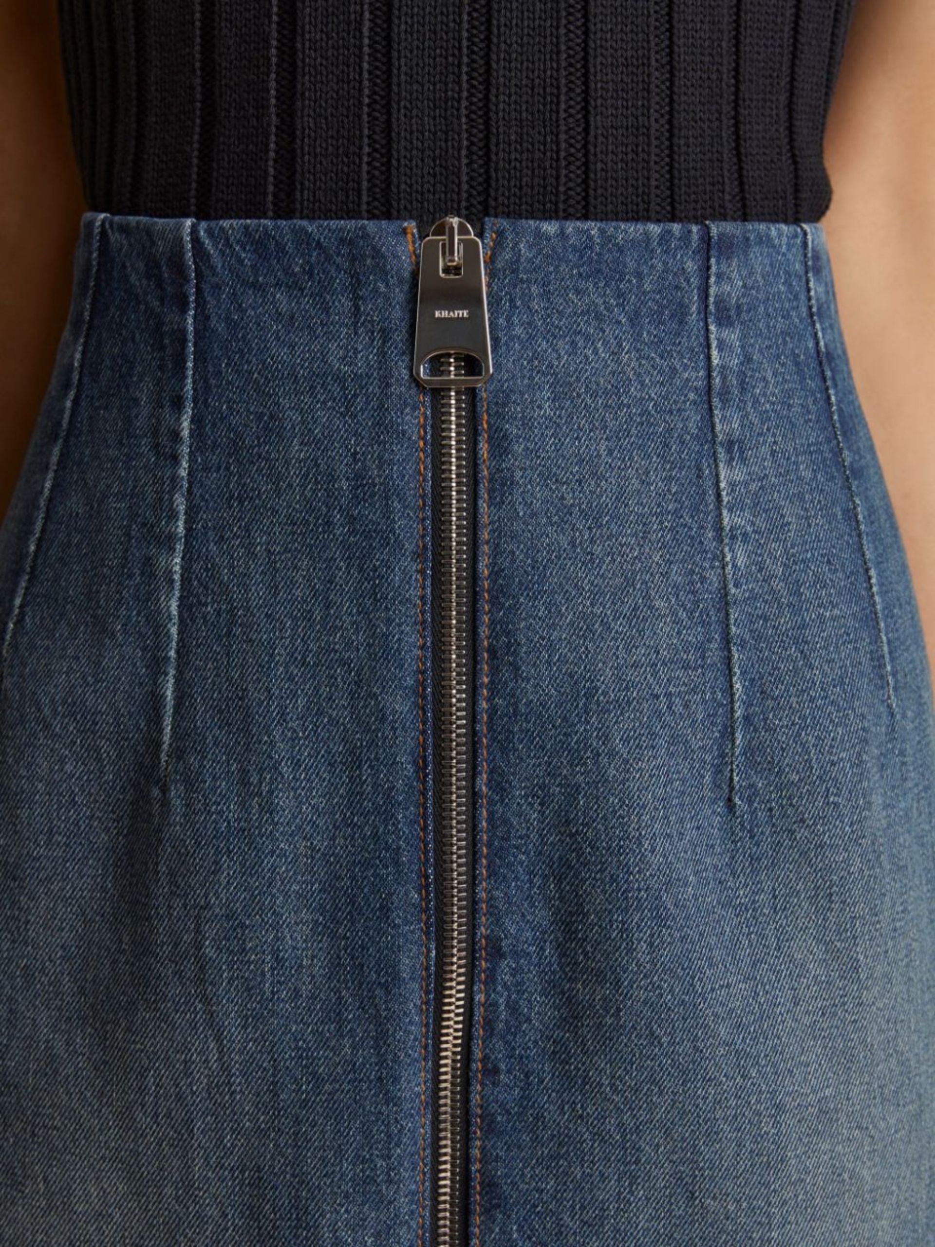 Blue Ruly Denim Midi Skirt - 6