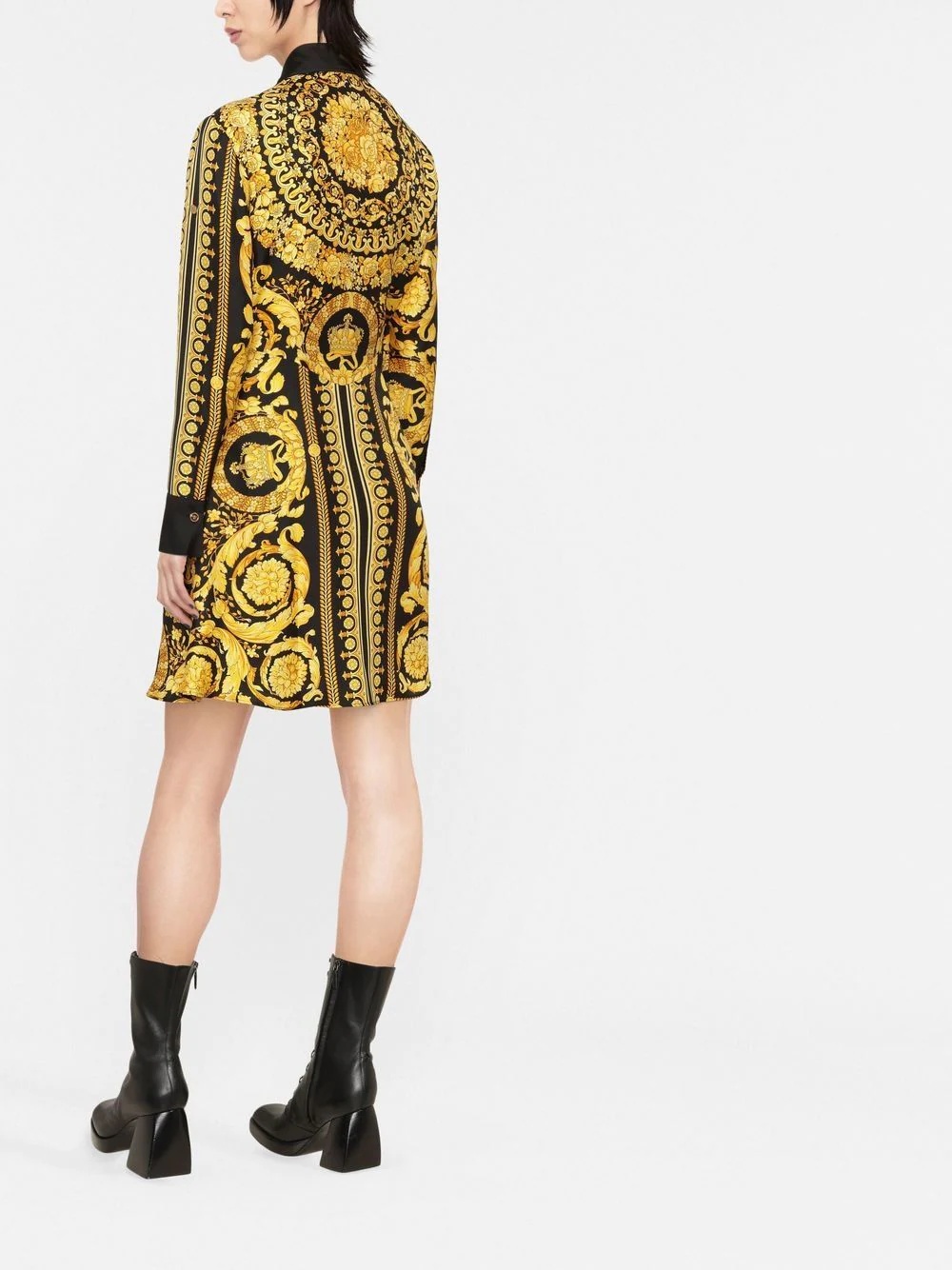 Barocco-print pleated dress - 4