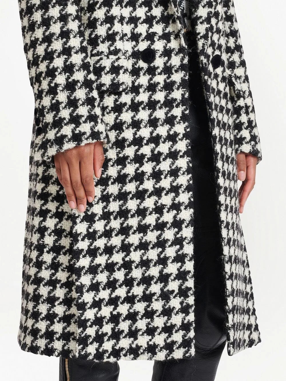 double-breasted houndstooth coat - 5