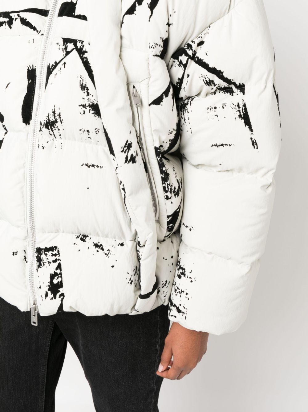 paint splatter-print puffer jacket - 5