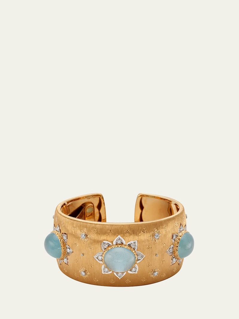 Macri Color Bangle with Aquamarine and Diamonds 1