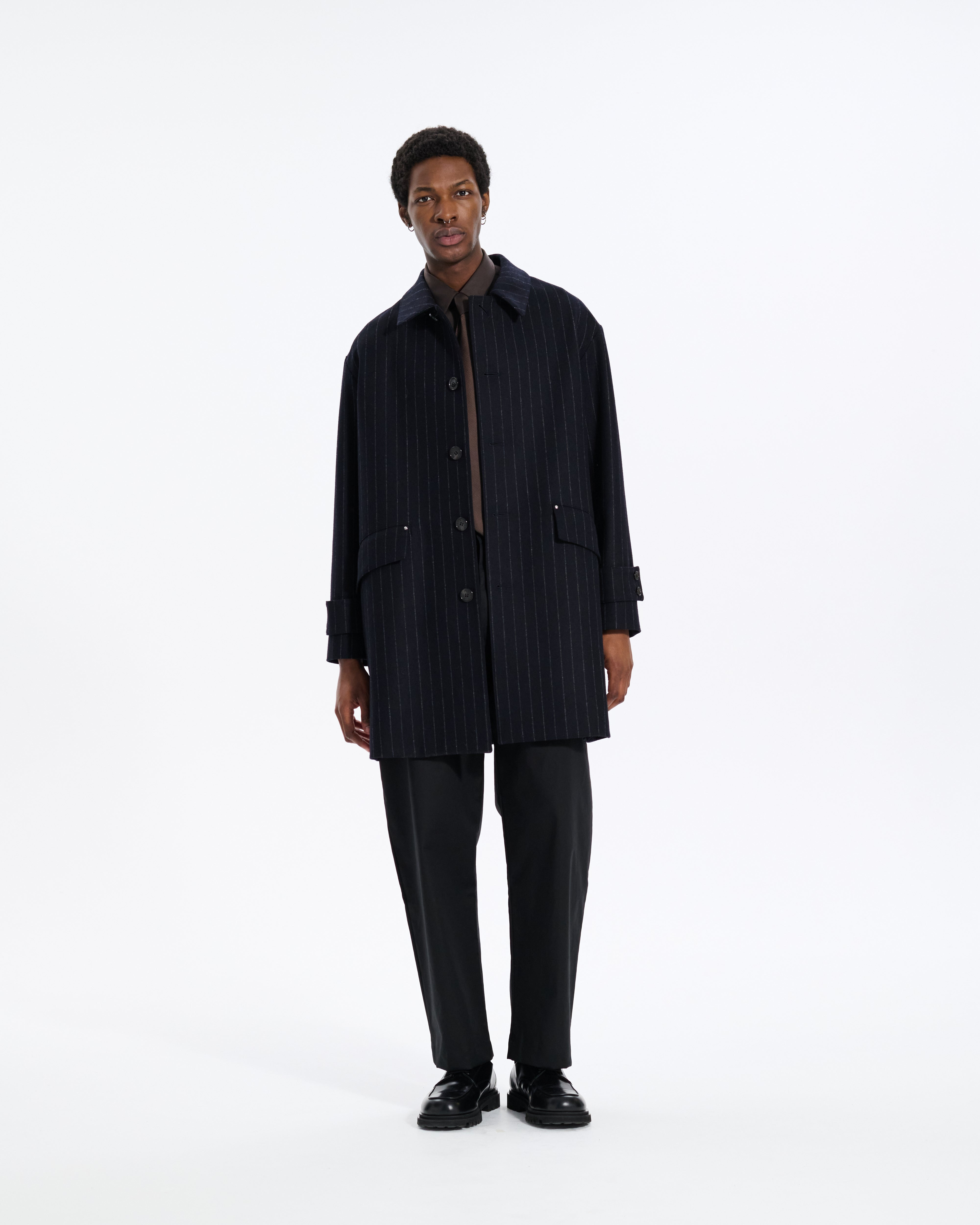Humbie Chalkstripe Wool Coat - 3