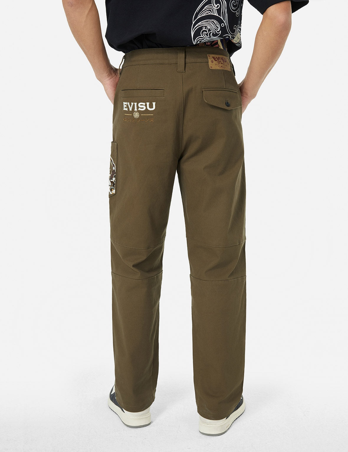 Seagull and Logo Embroidery Relax Fit Woven Pants - 6
