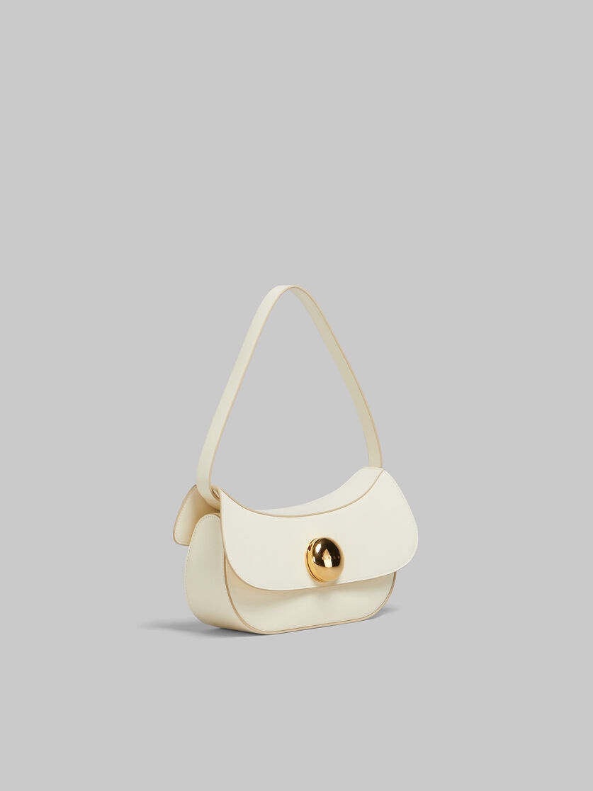CREAM LEATHER BUTTERFLY MEDIUM HOBO BAG - 6