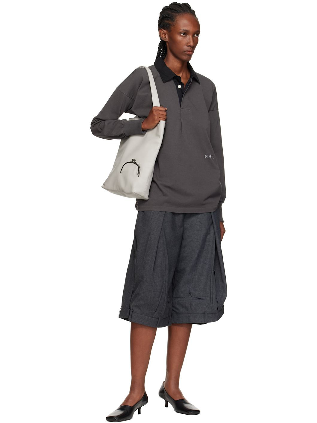 Gray Clasp Tote - 4
