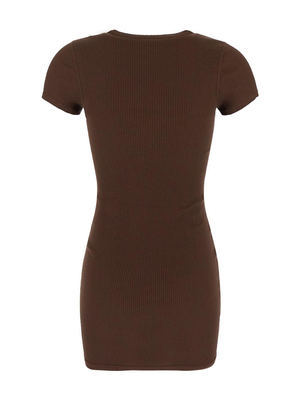 Printed micro ribbed dress - 2