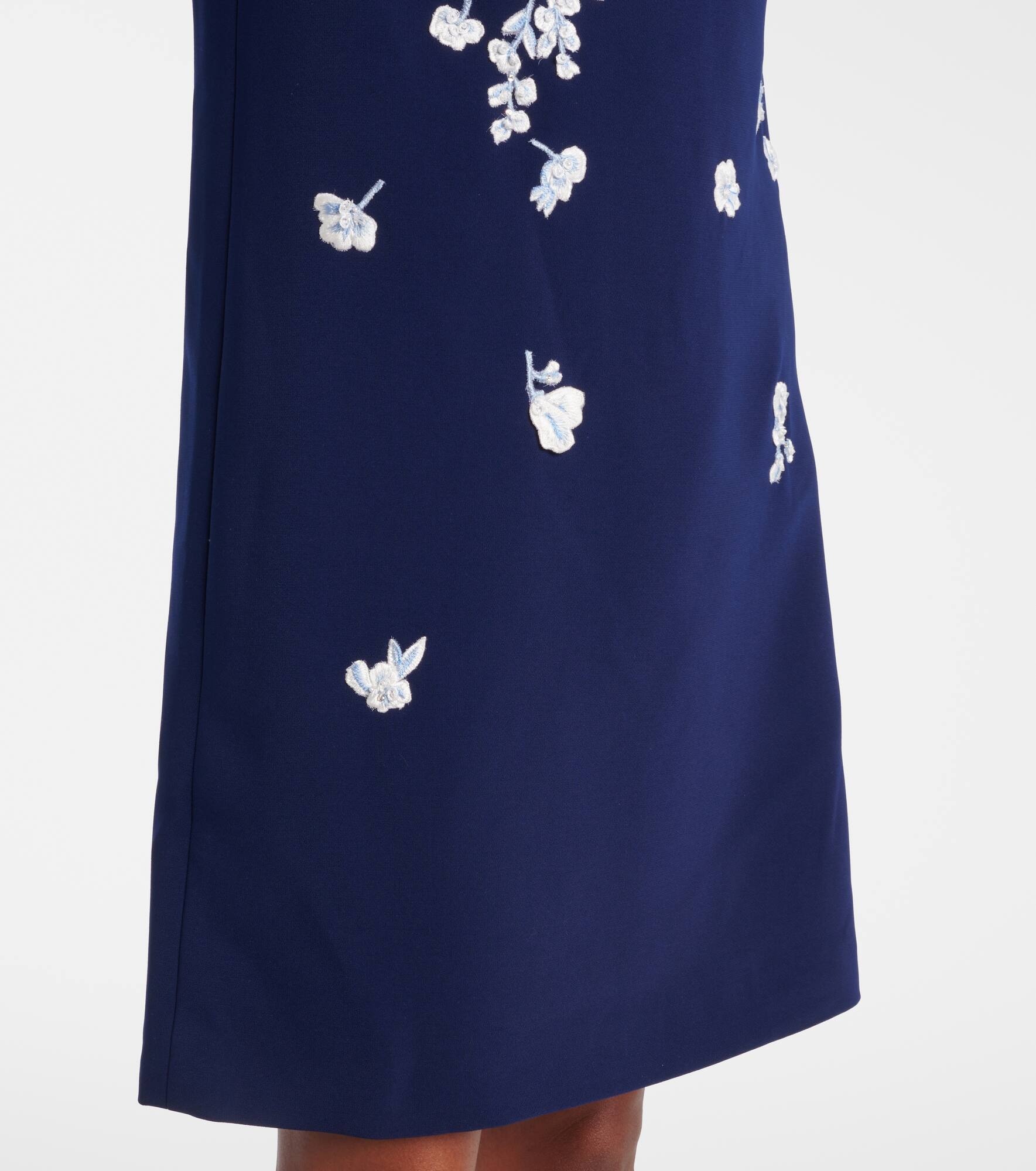 Bow-detail embroidered shift dress - 5