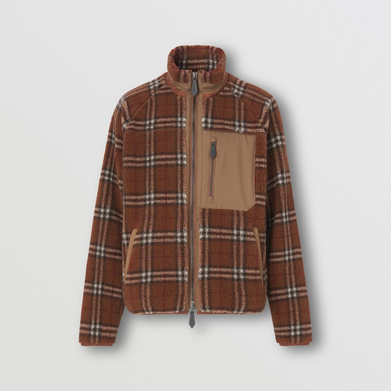 Vintage Check Fleece Funnel Neck Jacket - 1