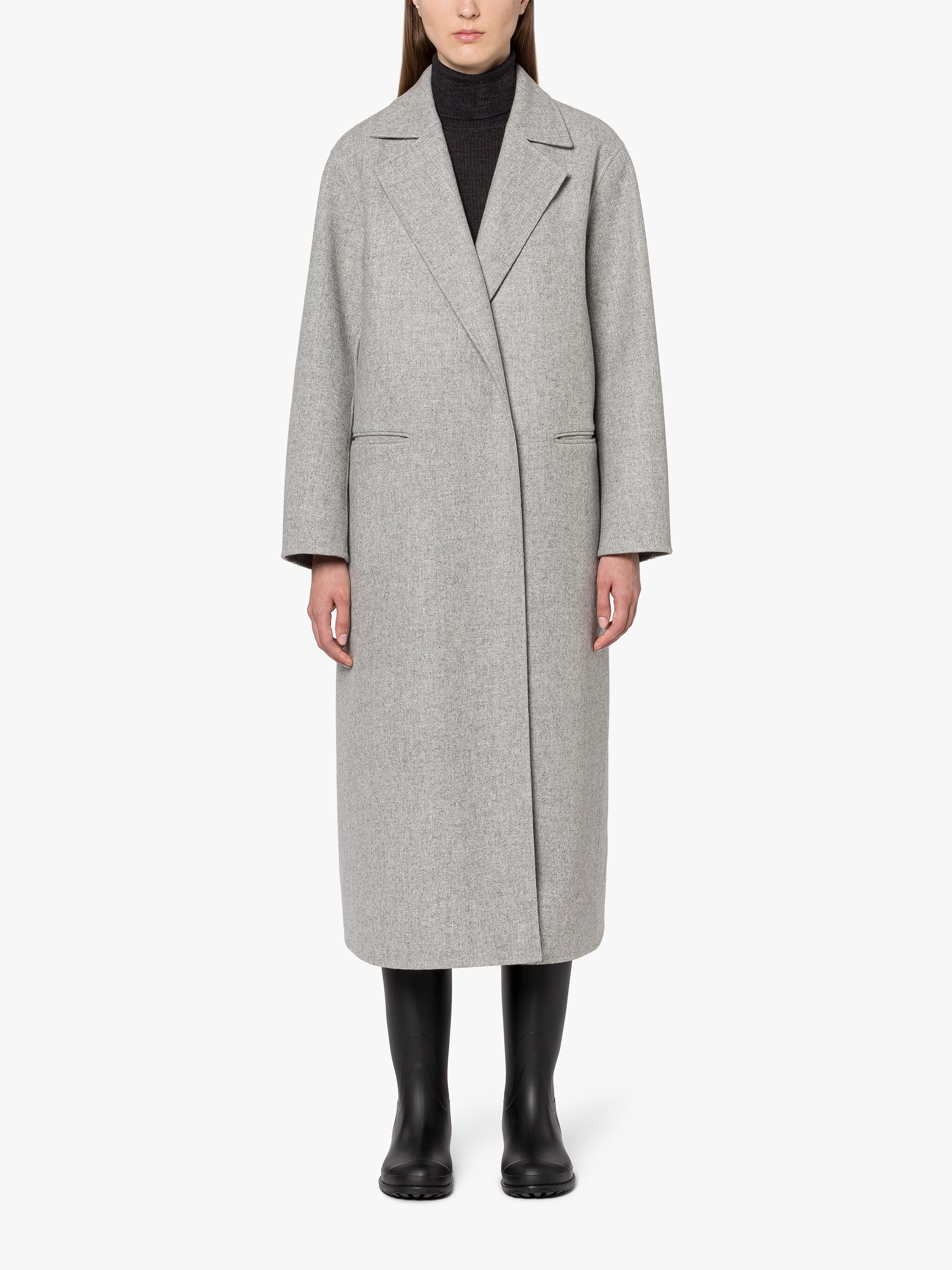 BALERNO LIGHT GREY WOOL COAT - 3