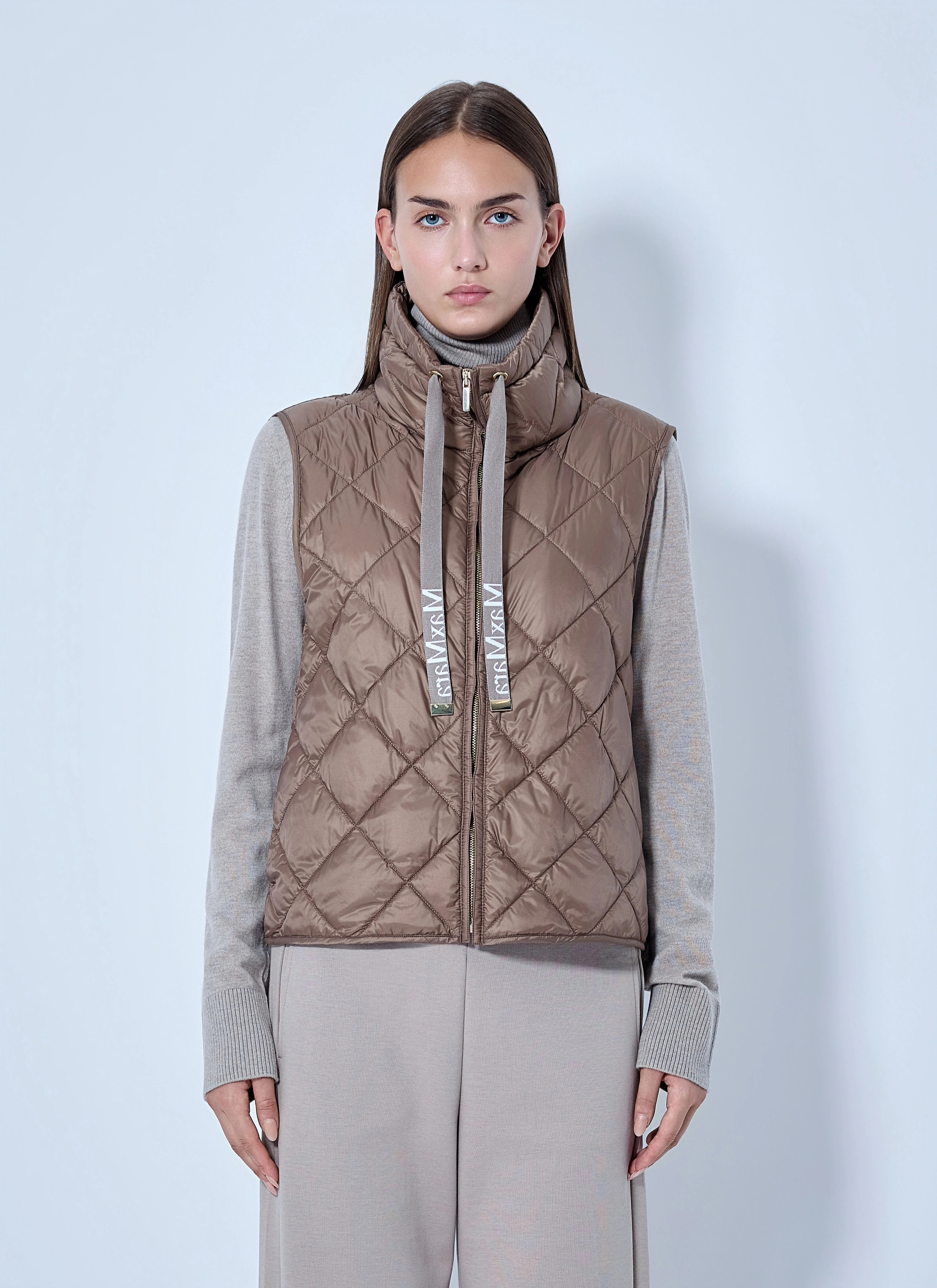 Quilted Gilet with High Neck - 1
