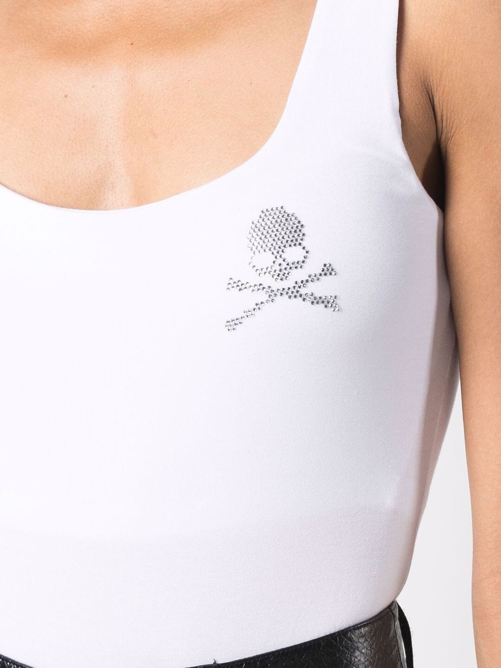 rhinestone-embellished skull top - 5